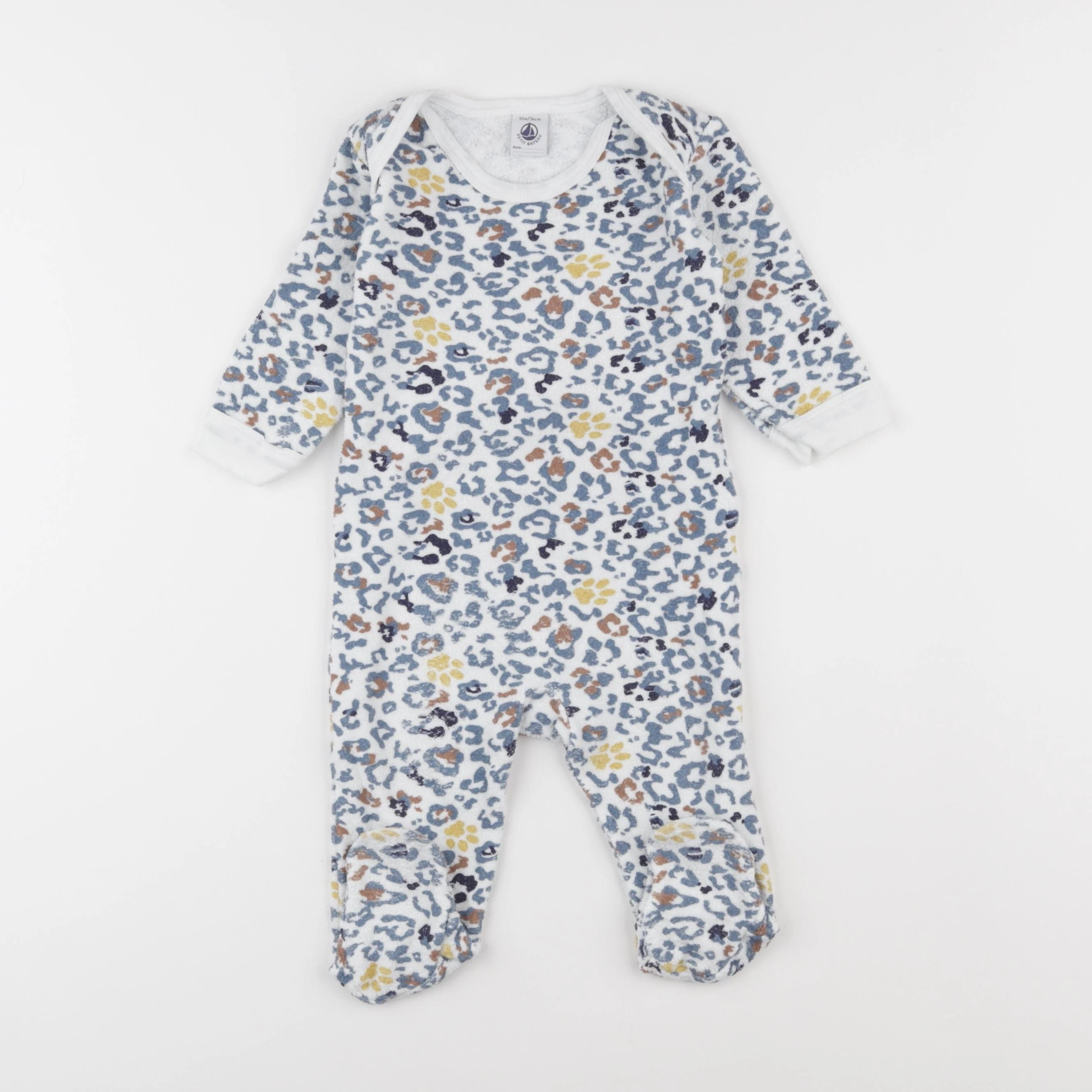 Petit Bateau - pyjama coton bleu - 12 mois
