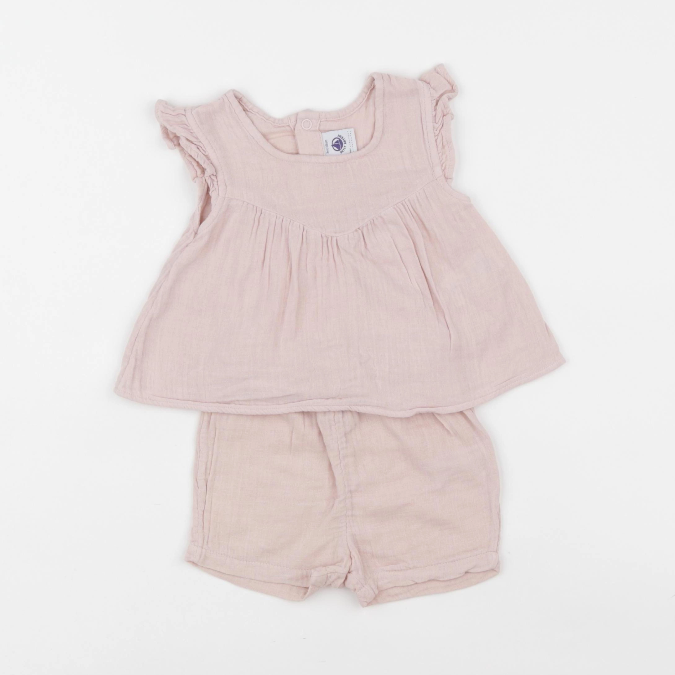 Petit Bateau - ensemble rose - 3 mois