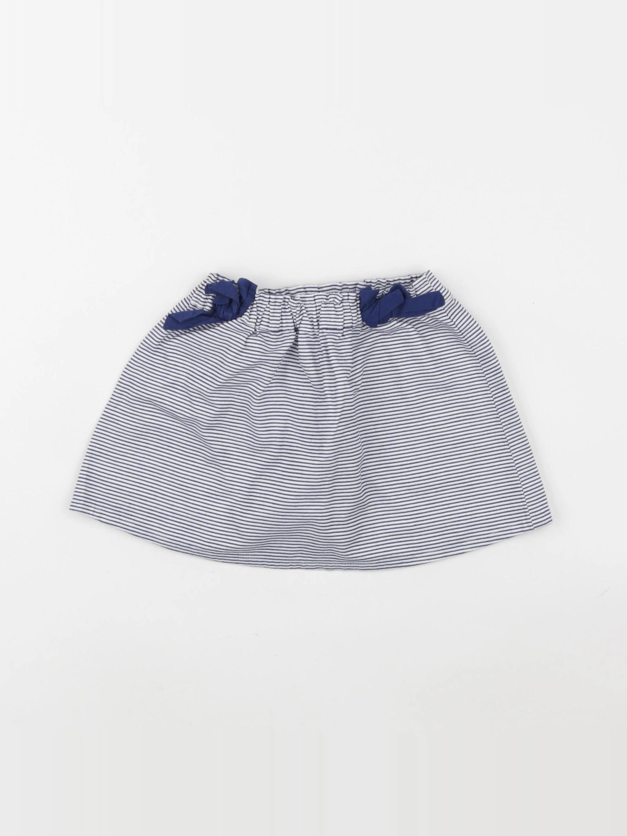 Vertbaudet - jupe blanc, bleu - 2 ans