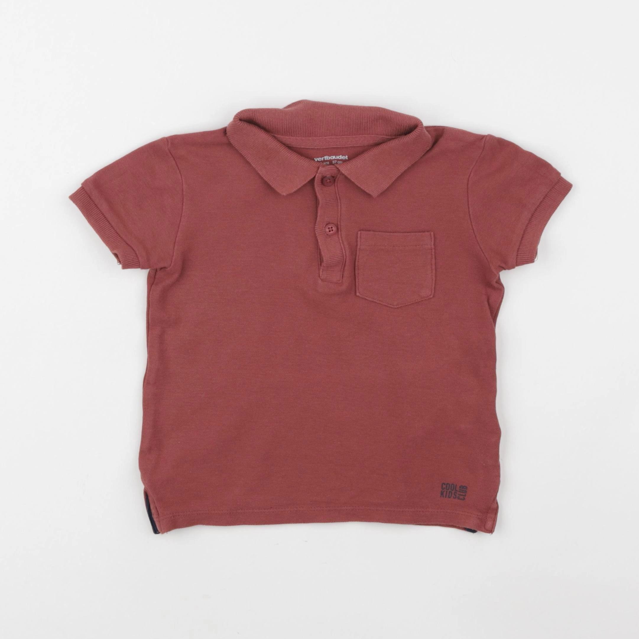 Vertbaudet - polo rouge - 3 ans