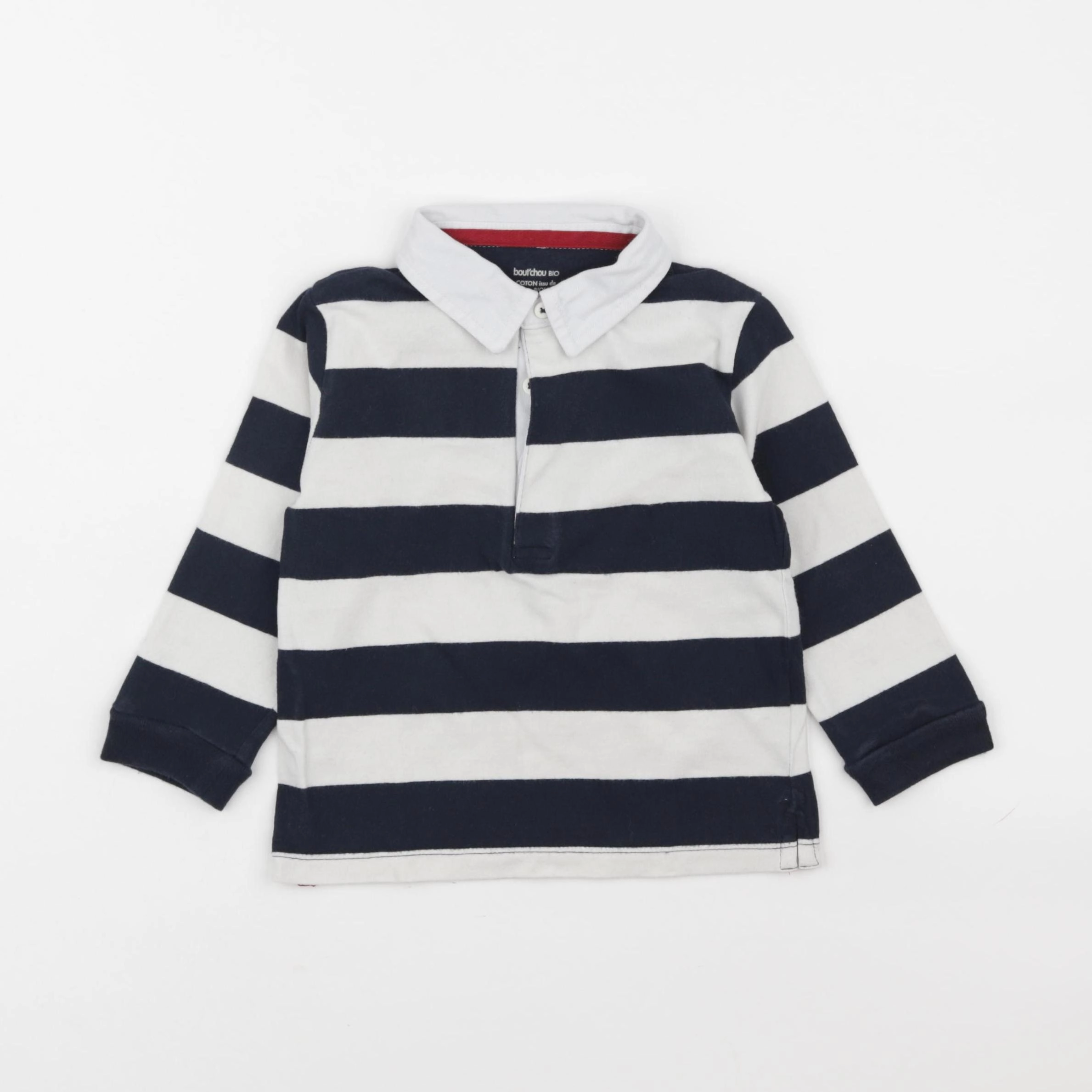 Boutchou - polo blanc, bleu - 24 mois