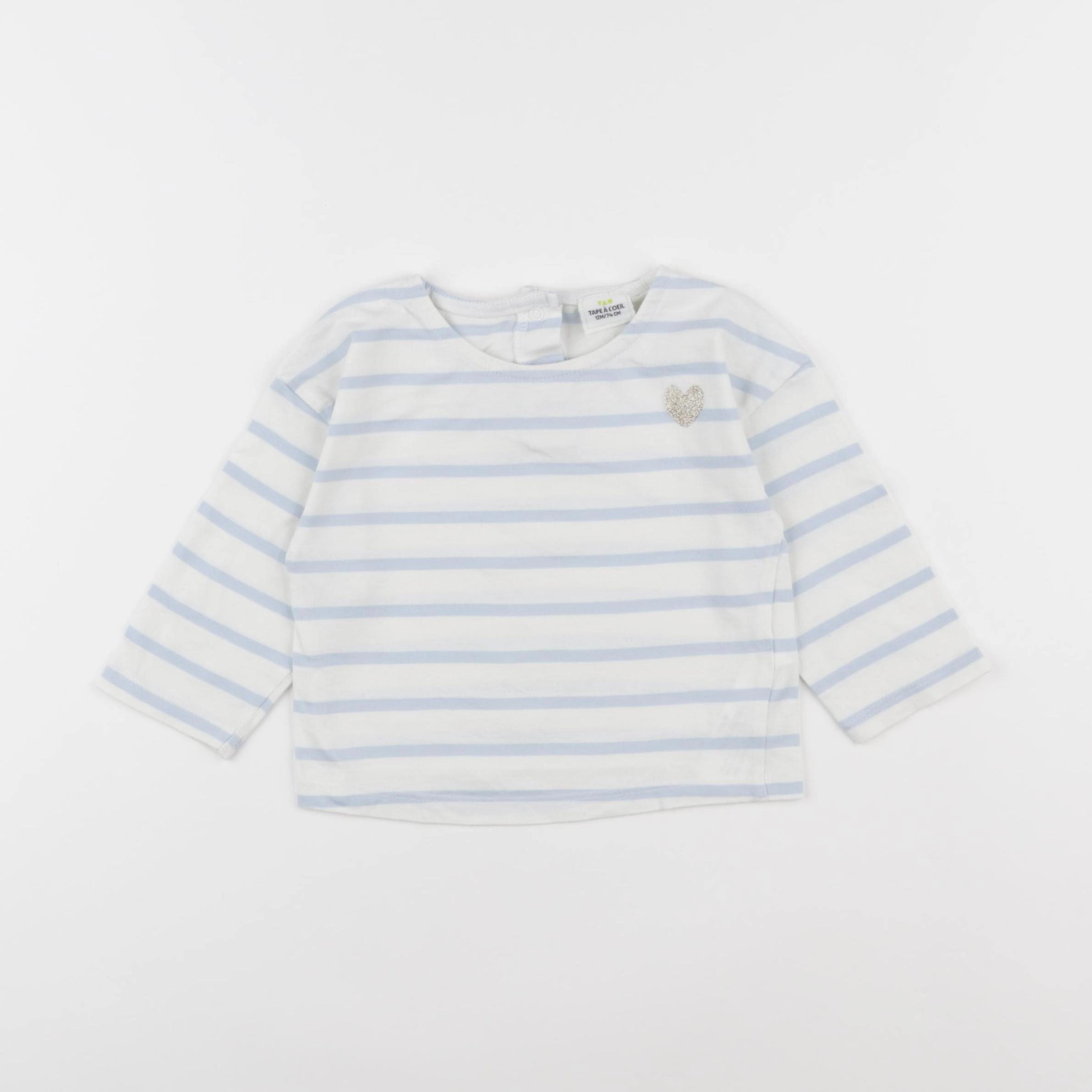Tape à l'oeil - tee-shirt bleu - 12 mois