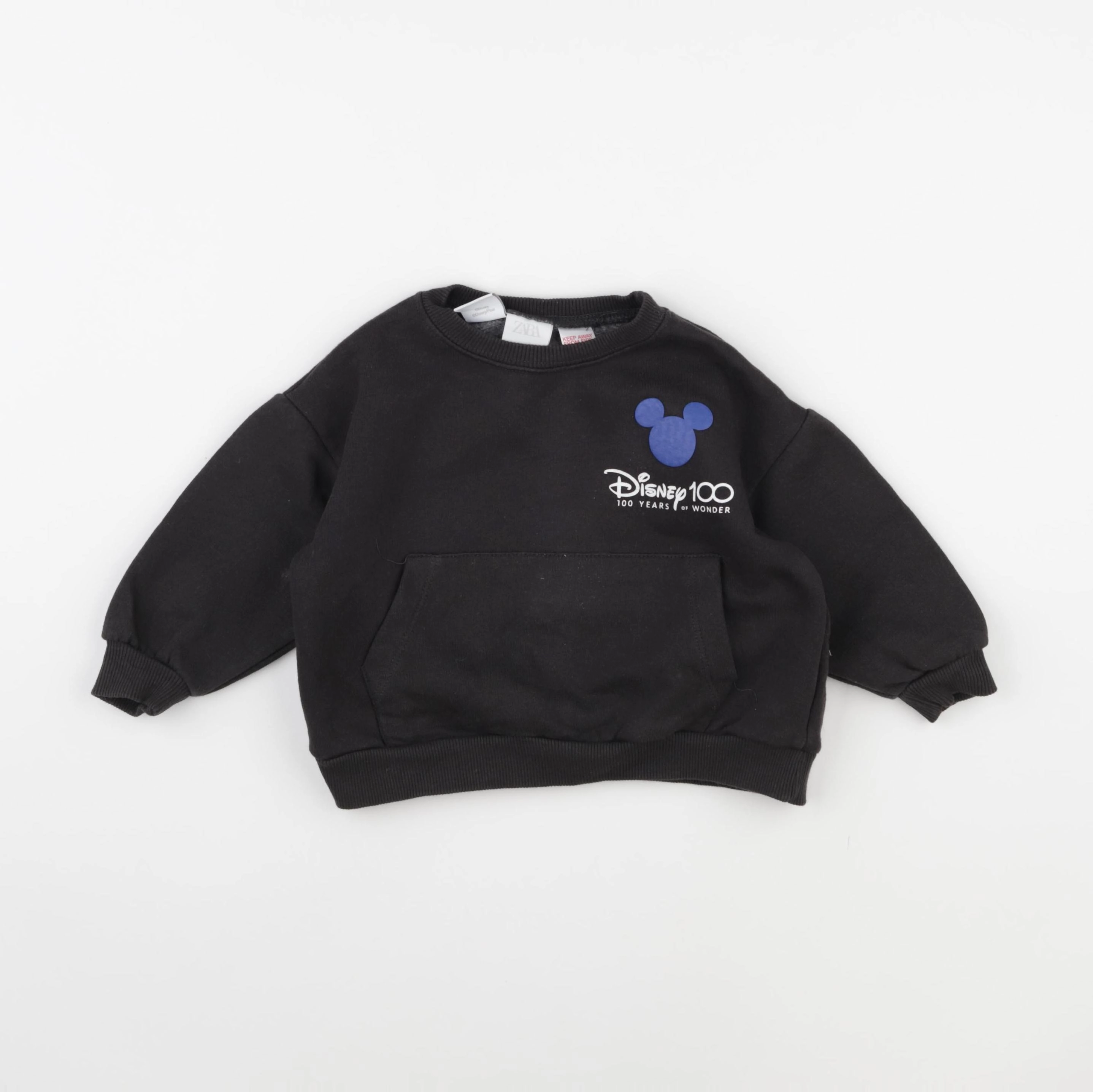 Zara - sweat imprimé au dos gris - 2/3 ans
