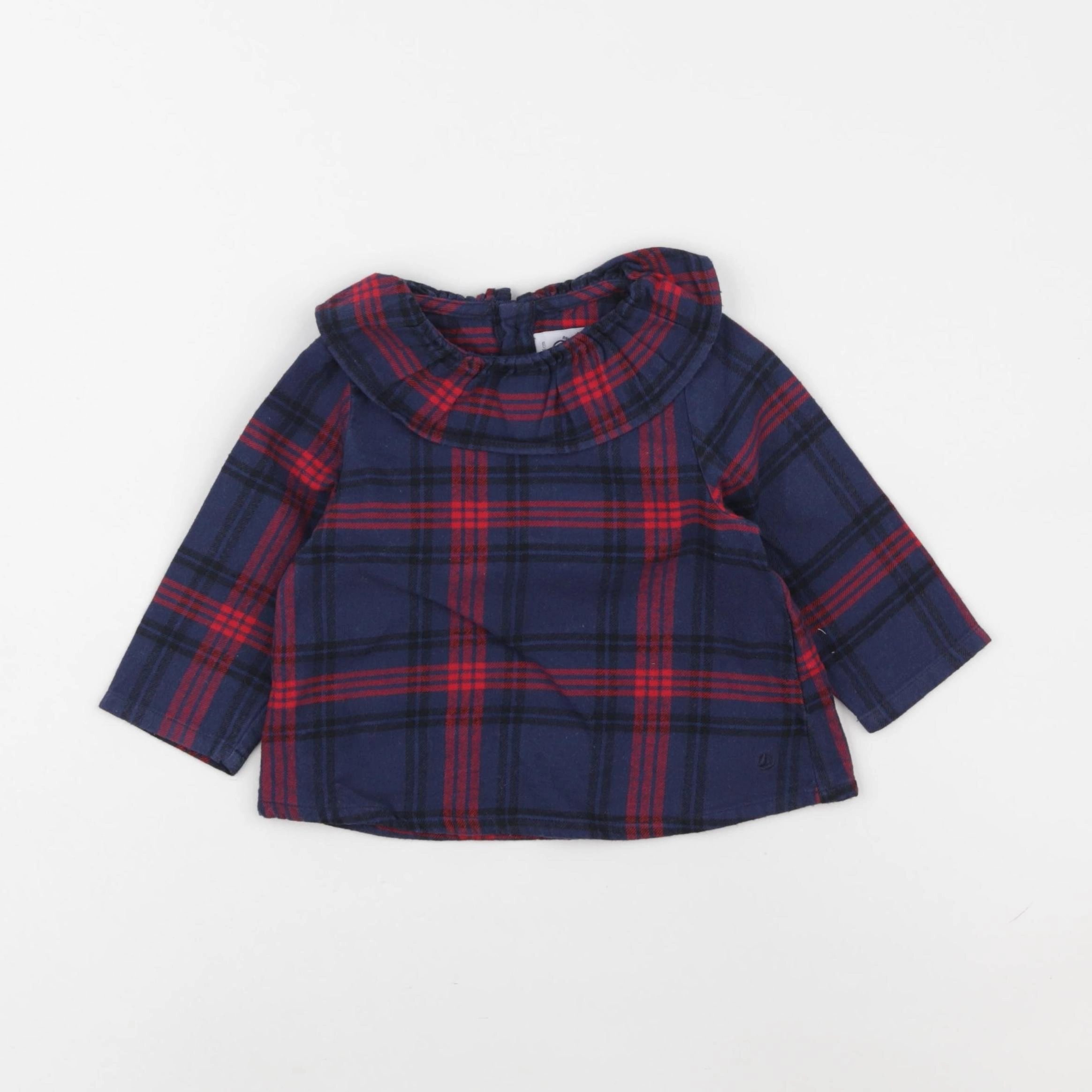 Petit Bateau - blouse bleu - 12 mois