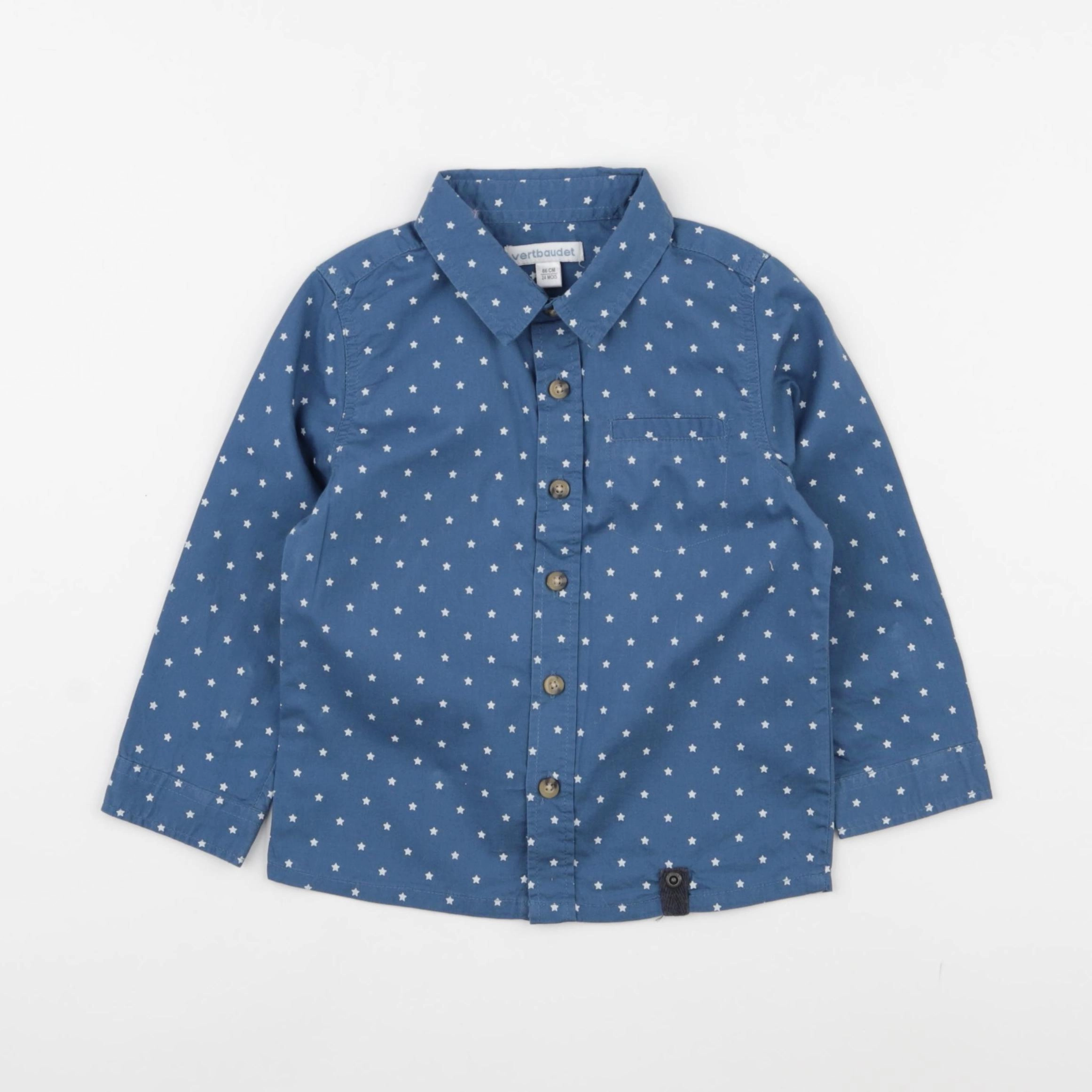Vertbaudet - chemise bleu - 24 mois