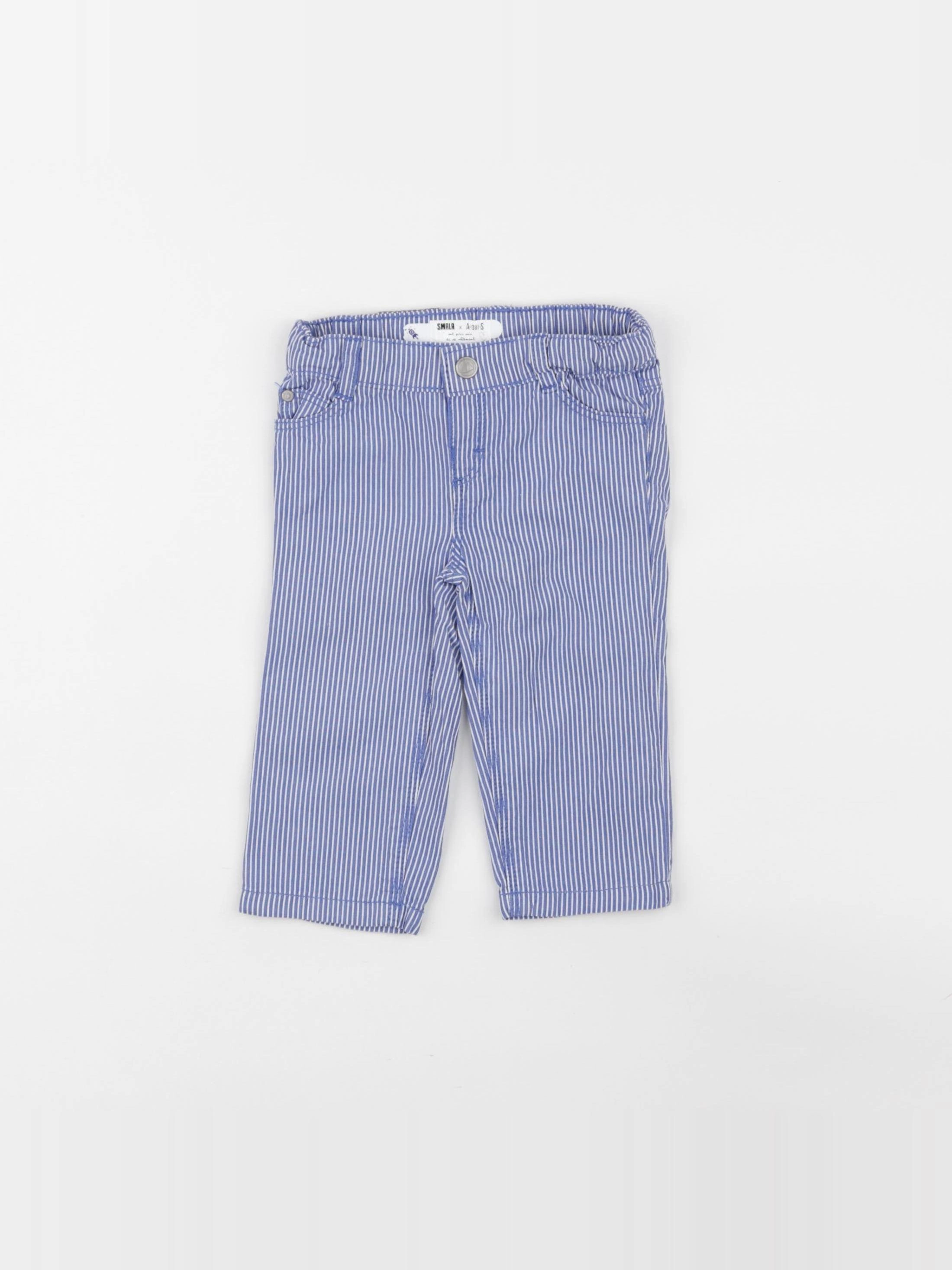Petit Bateau - pantalon bleu - 6 mois