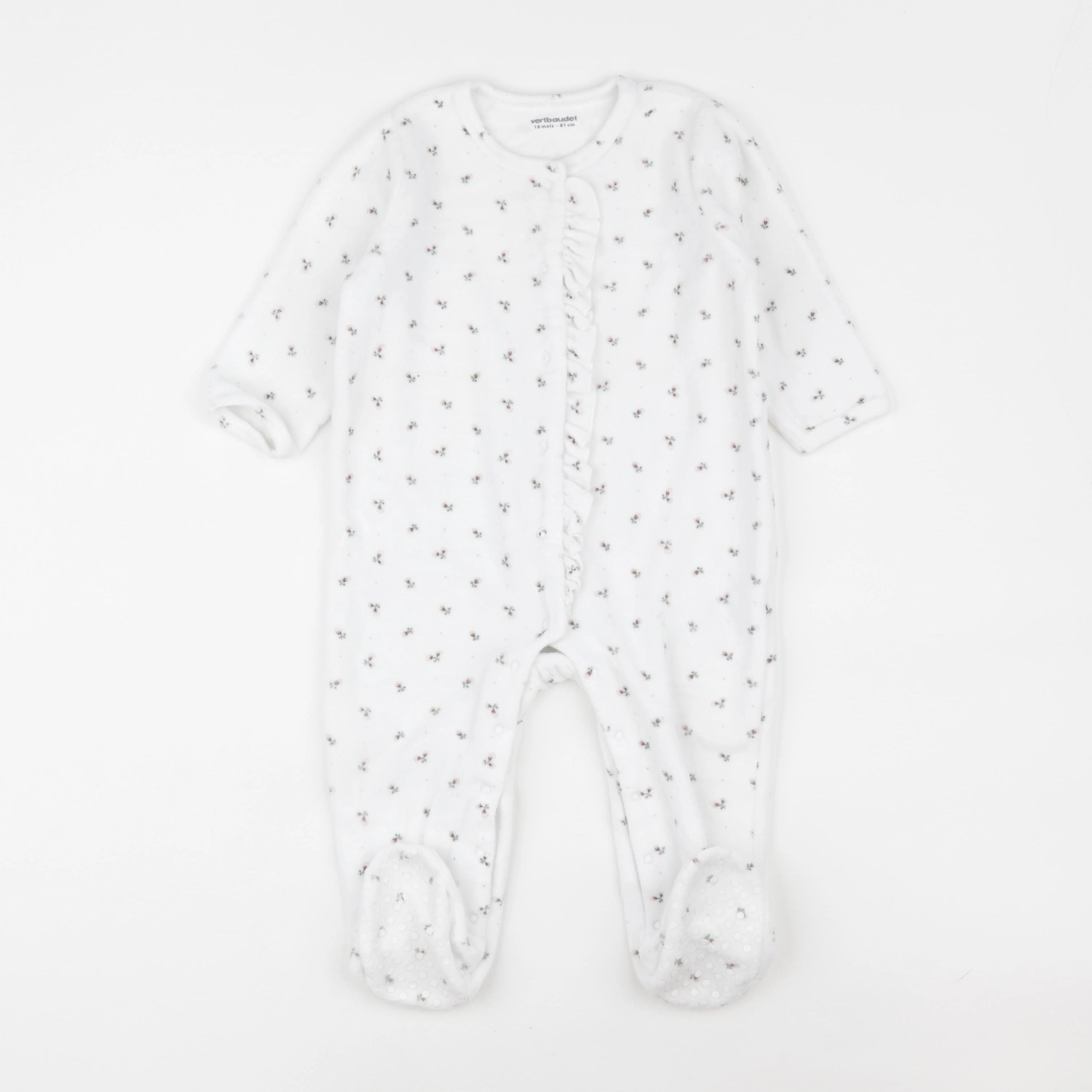 Vertbaudet - pyjama velours blanc - 18 mois