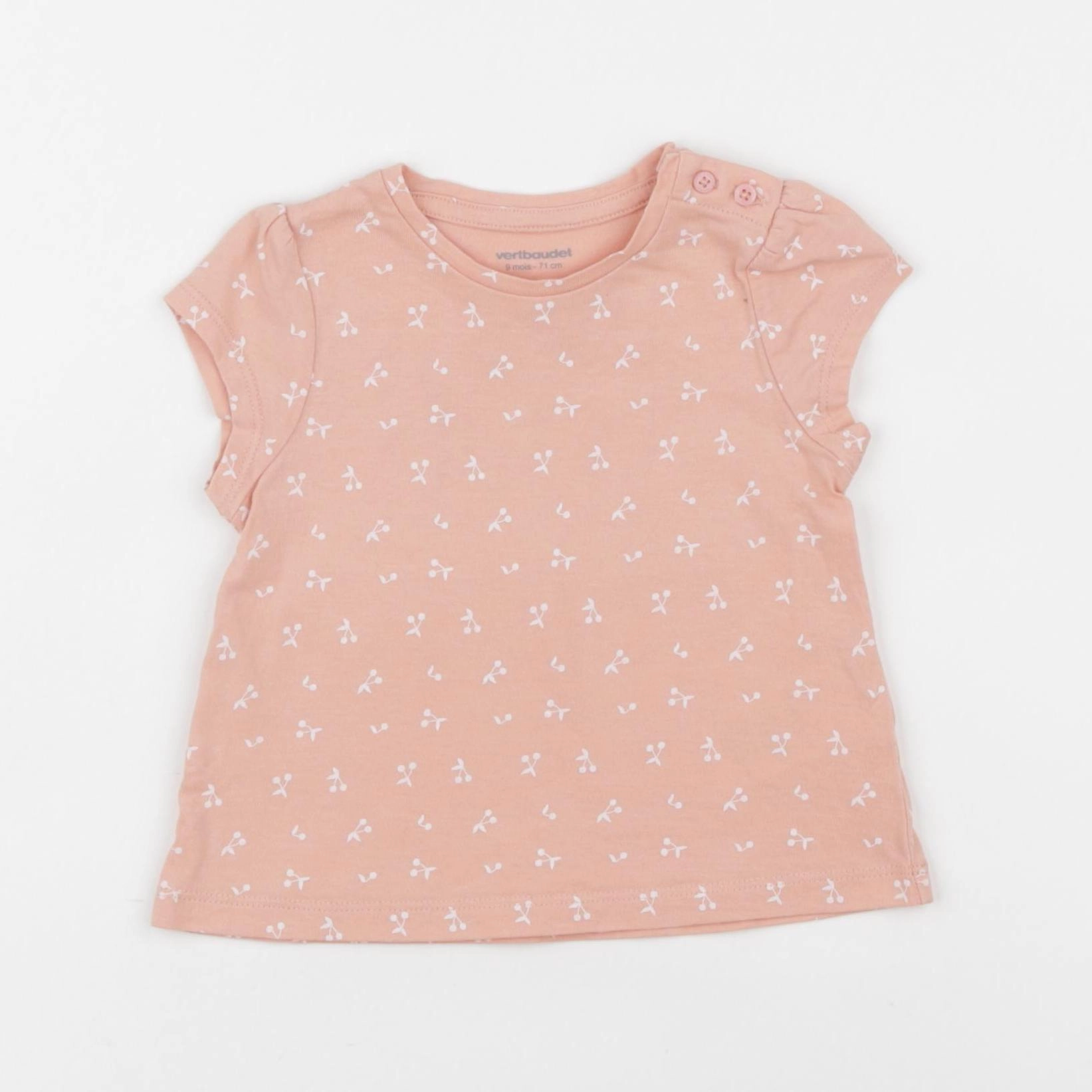 Vertbaudet - tee-shirt rose - 9 mois