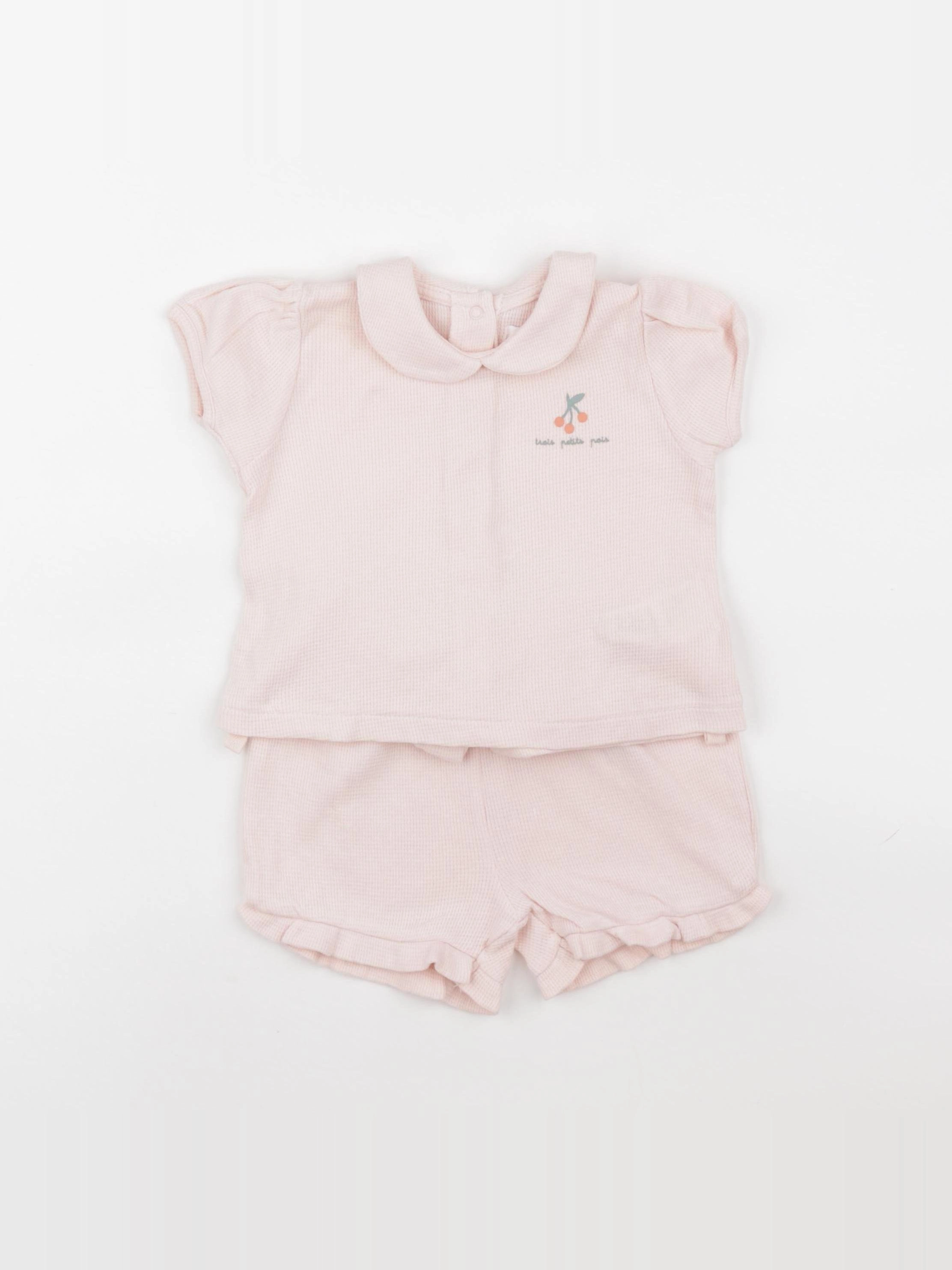 Vertbaudet - ensemble rose - 12 mois