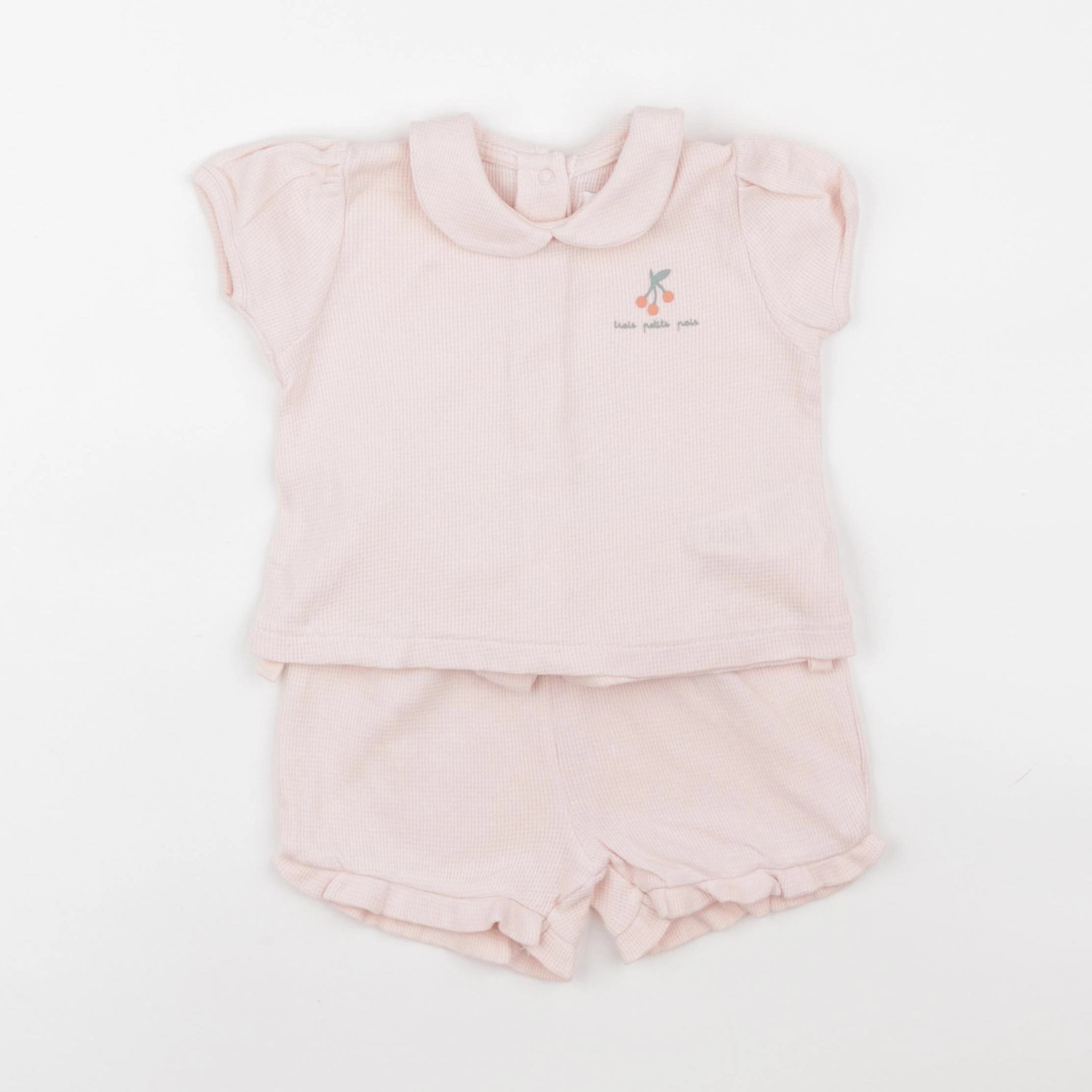 Vertbaudet - ensemble rose - 12 mois