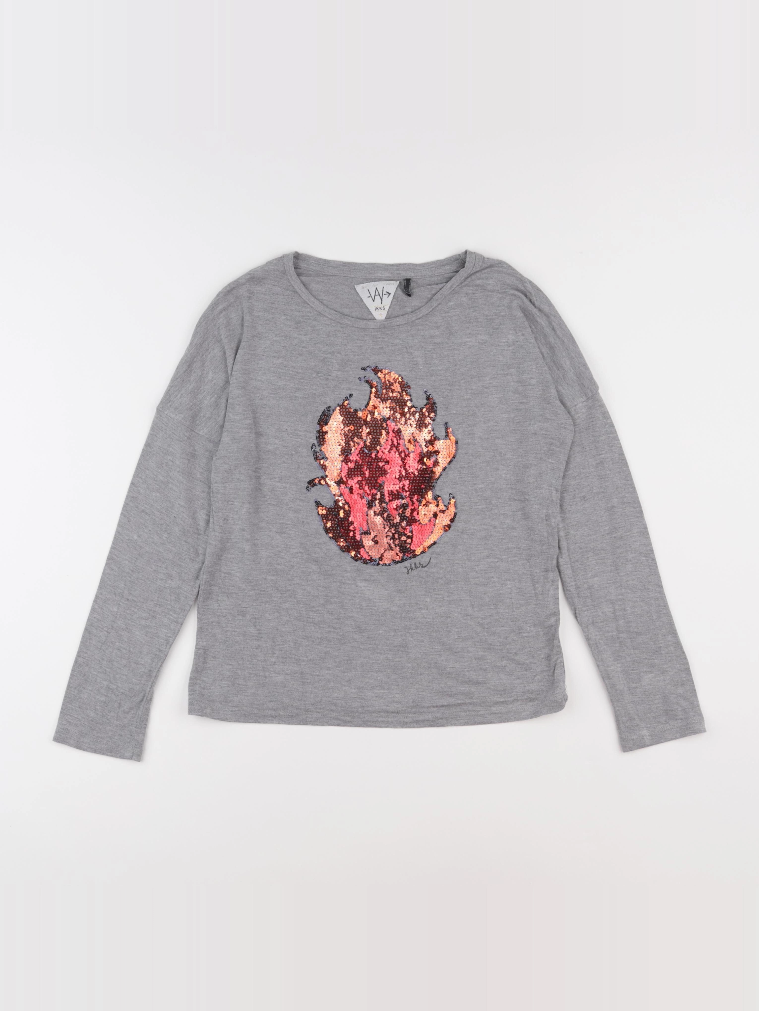 IKKS - tee-shirt gris - 10 ans