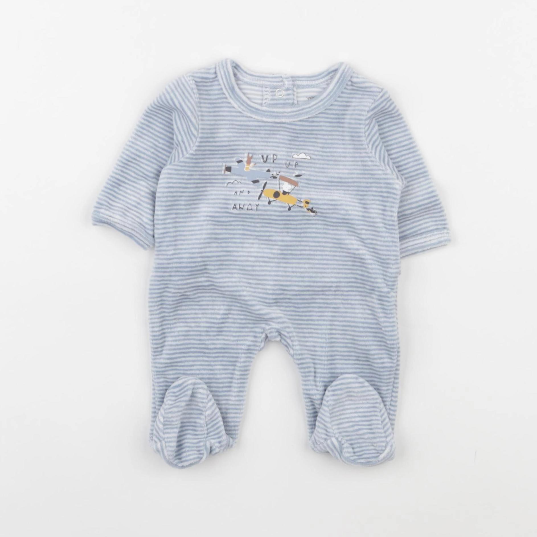 Vertbaudet - pyjama velours bleu - 0 mois