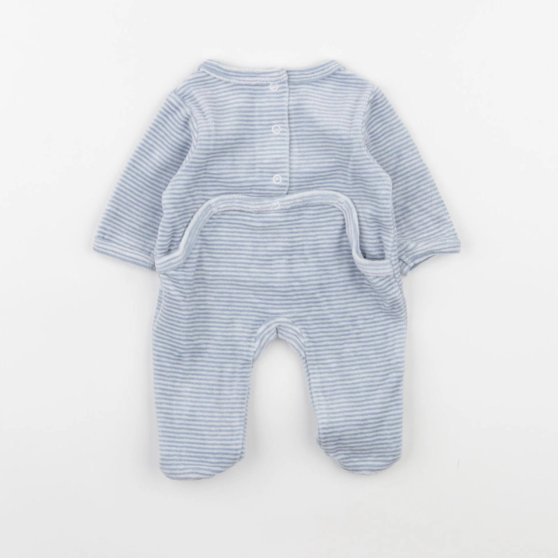 Vertbaudet - pyjama velours bleu - 0 mois