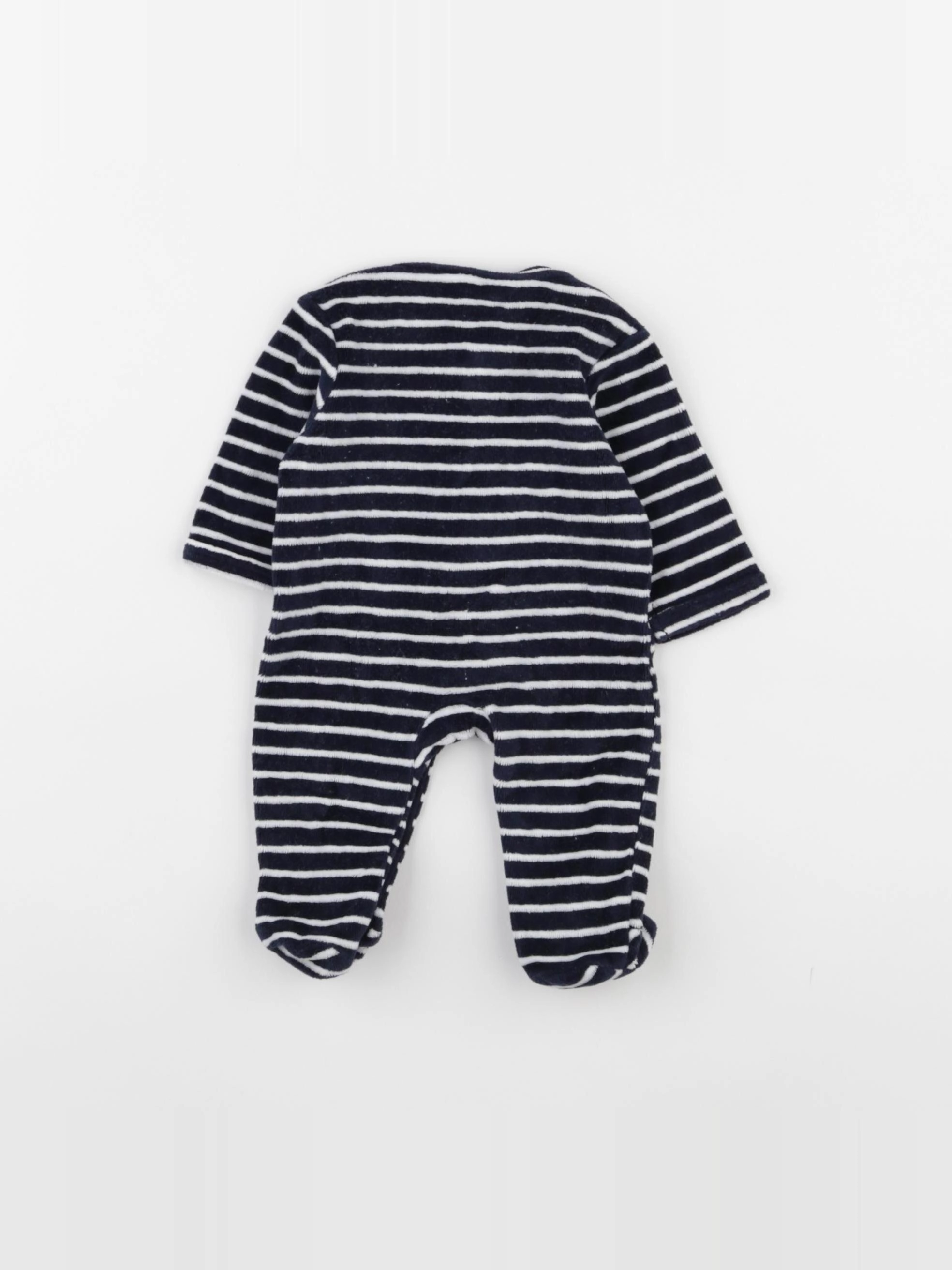 Vertbaudet - pyjama velours bleu - 0 mois