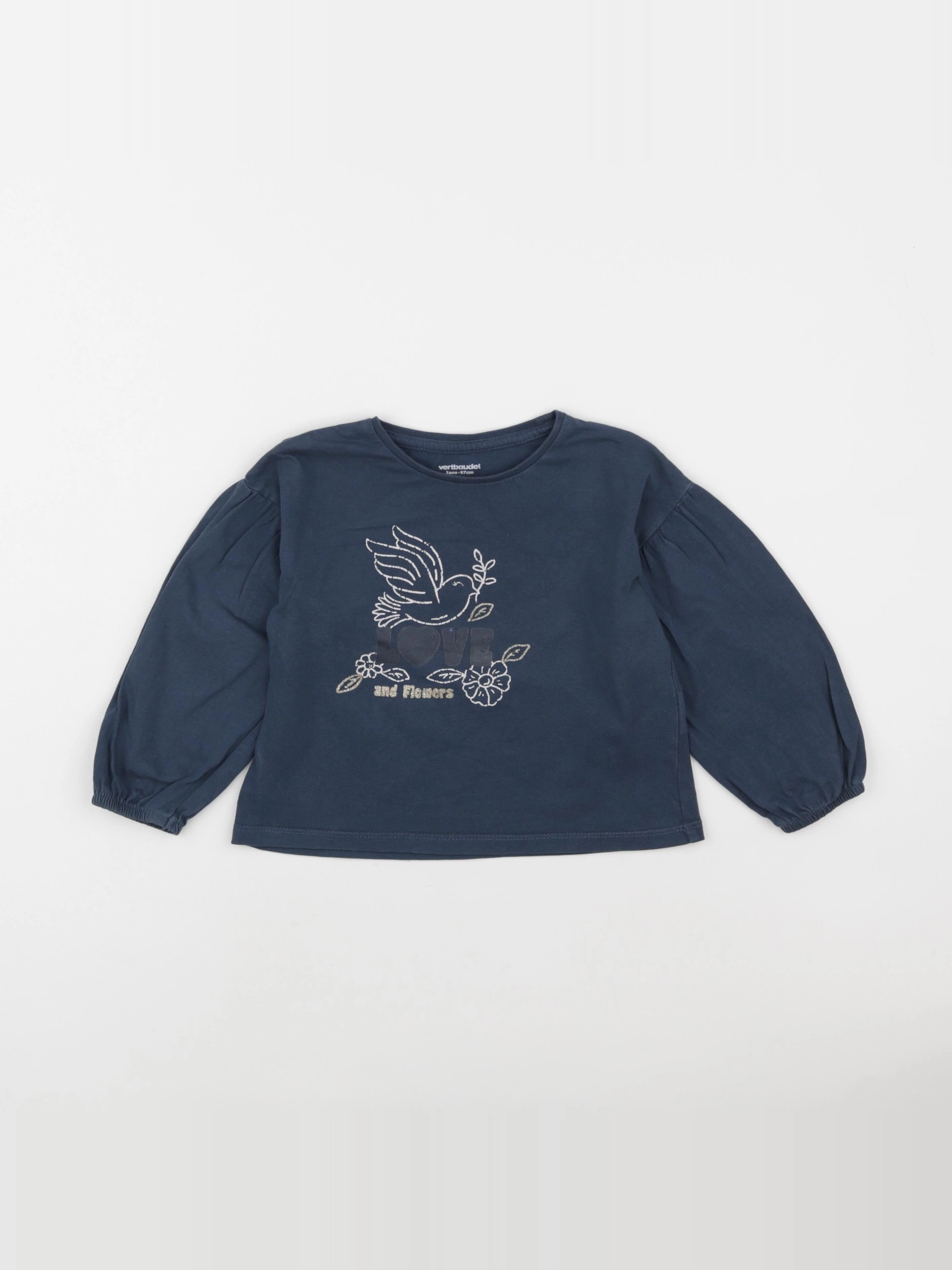 Vertbaudet - tee-shirt bleu - 3 ans
