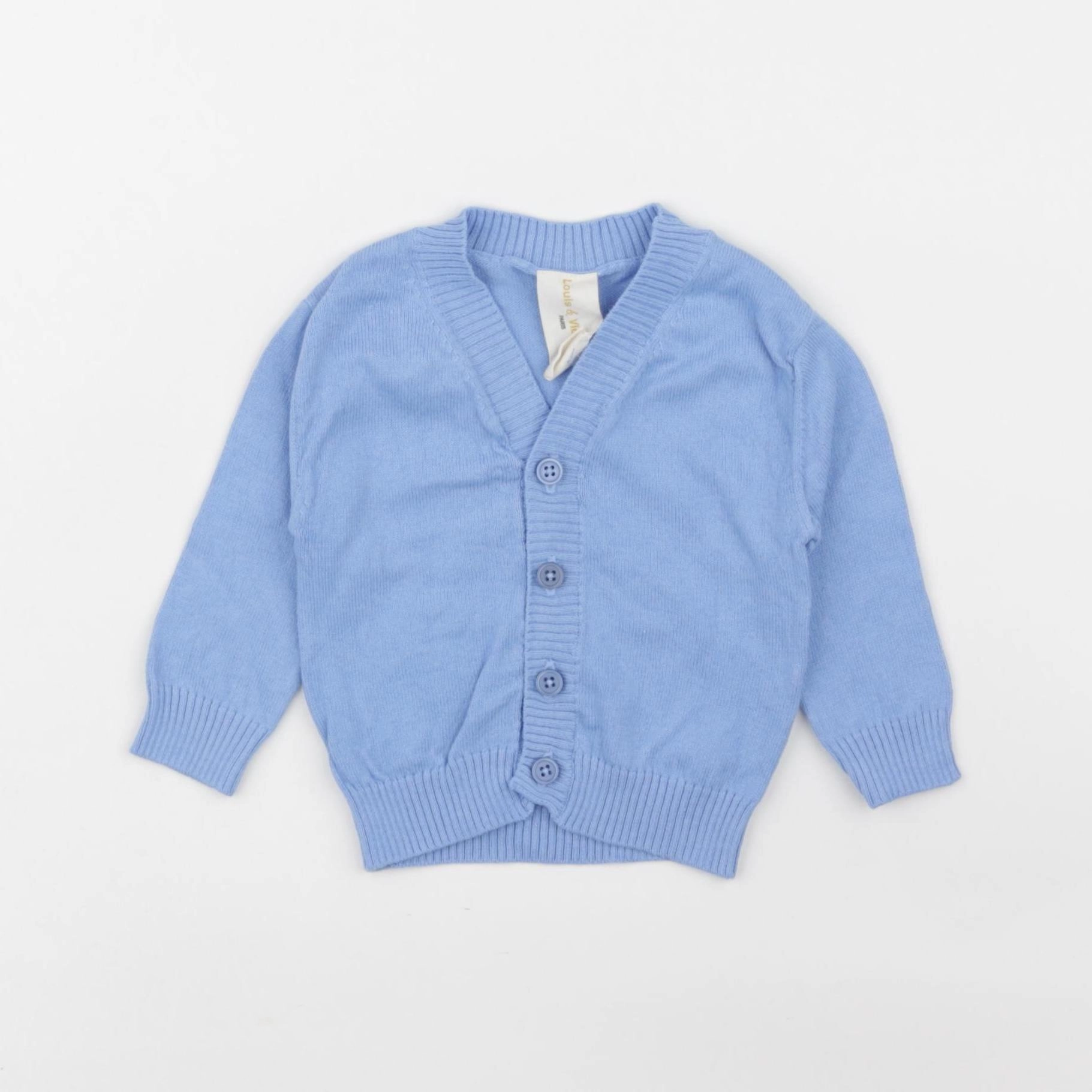 Louis et Victorie - gilet bleu - 3 mois