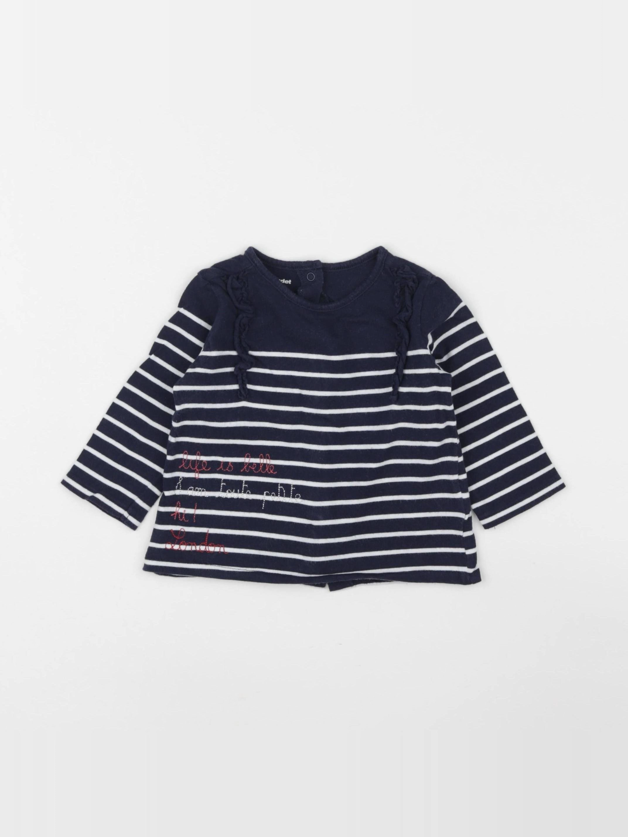 Vertbaudet - tee-shirt bleu - 9 mois