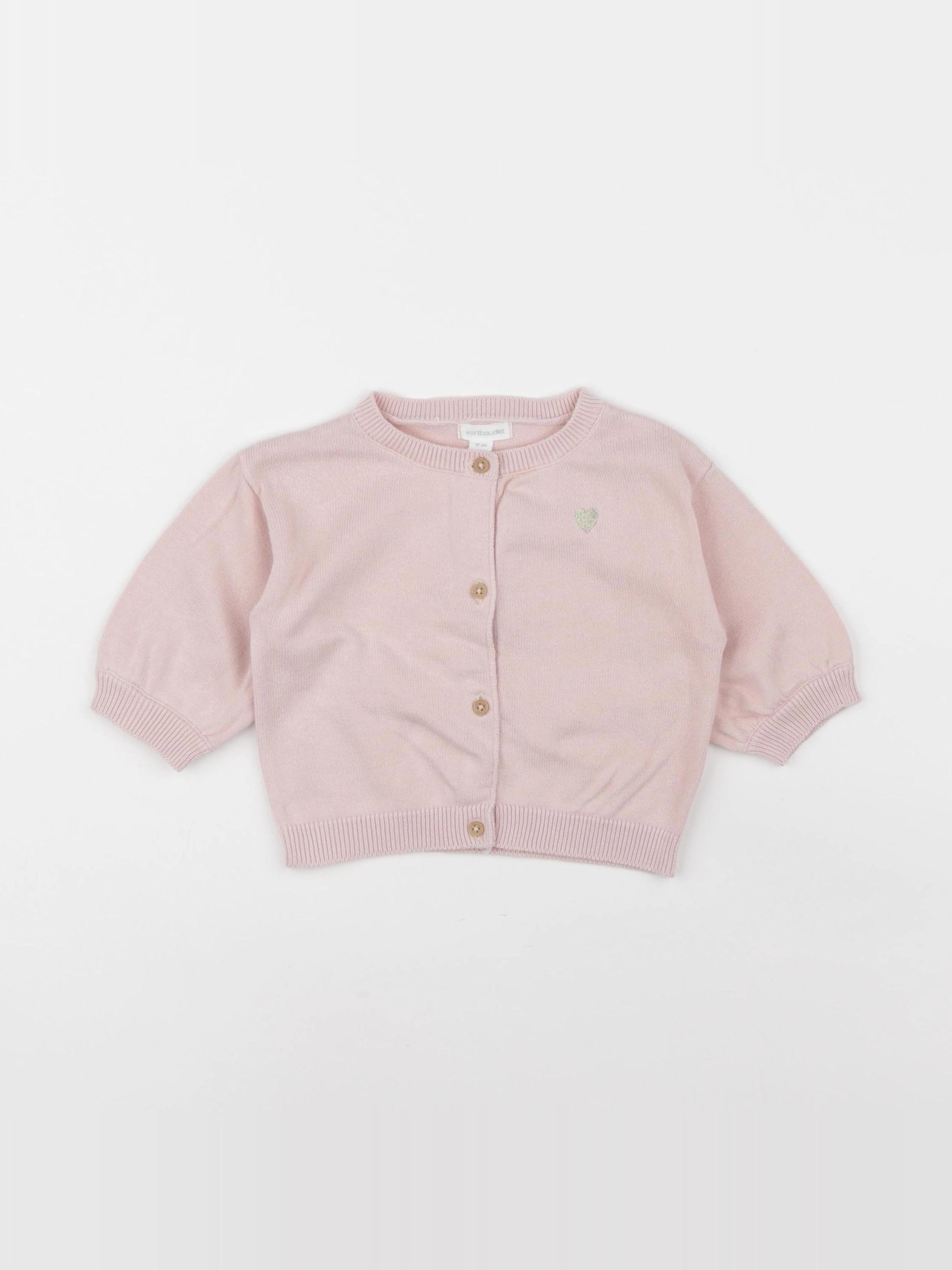 Vertbaudet - gilet rose - 6 mois