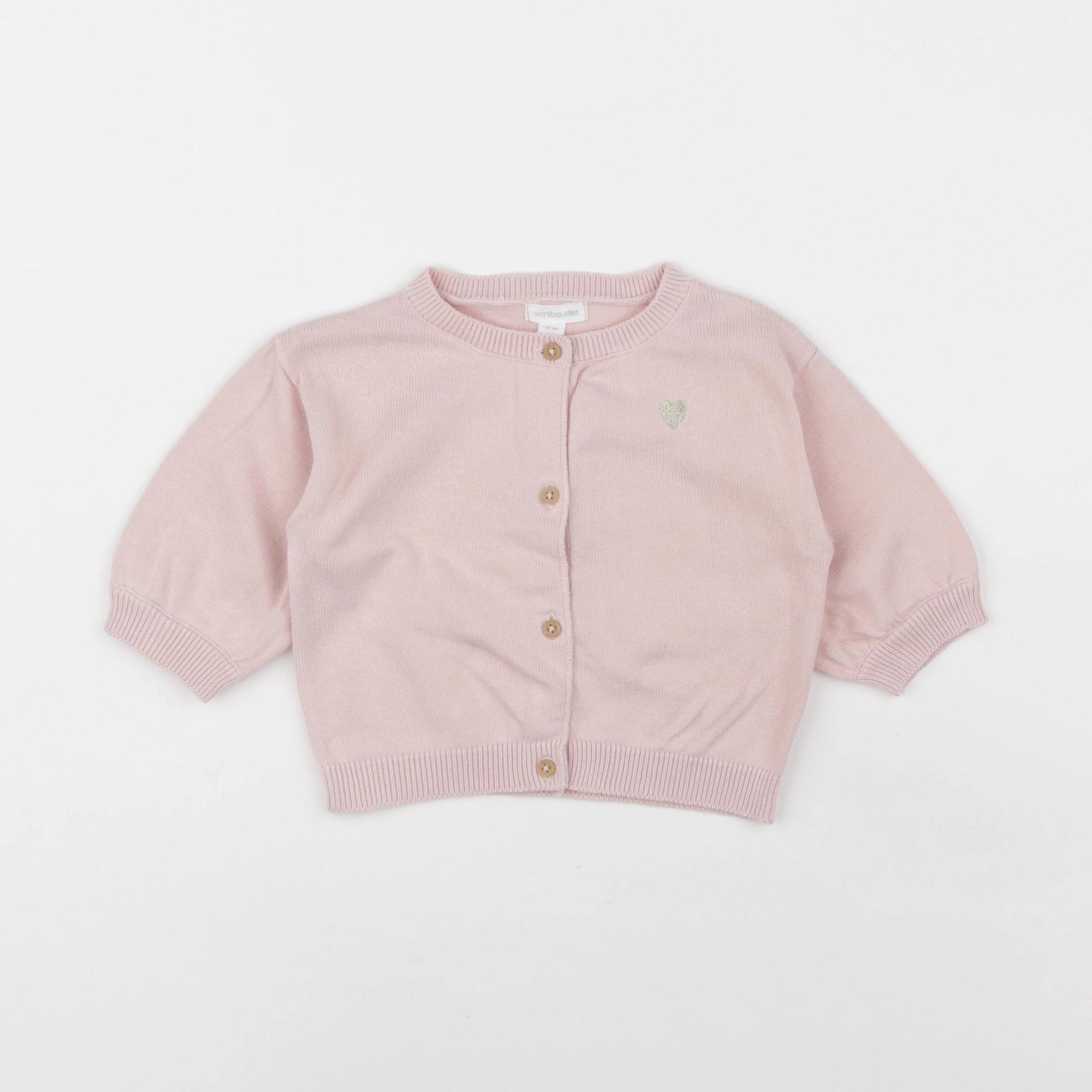 Vertbaudet - gilet rose - 6 mois