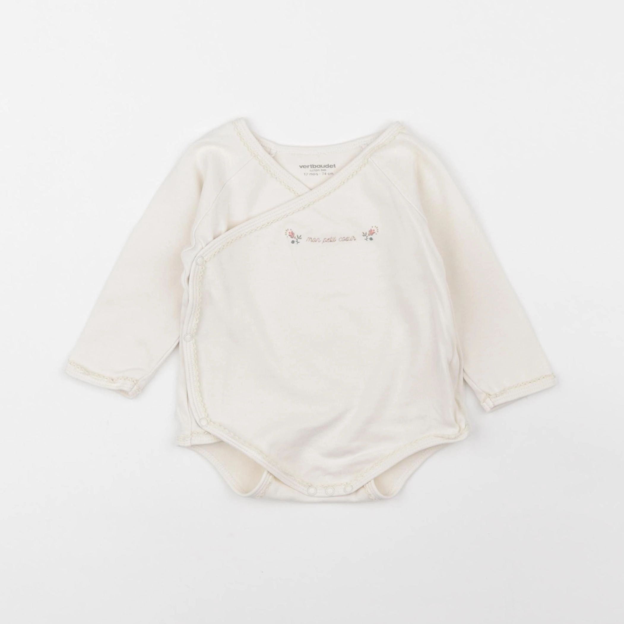 Vertbaudet - body beige - 12 mois