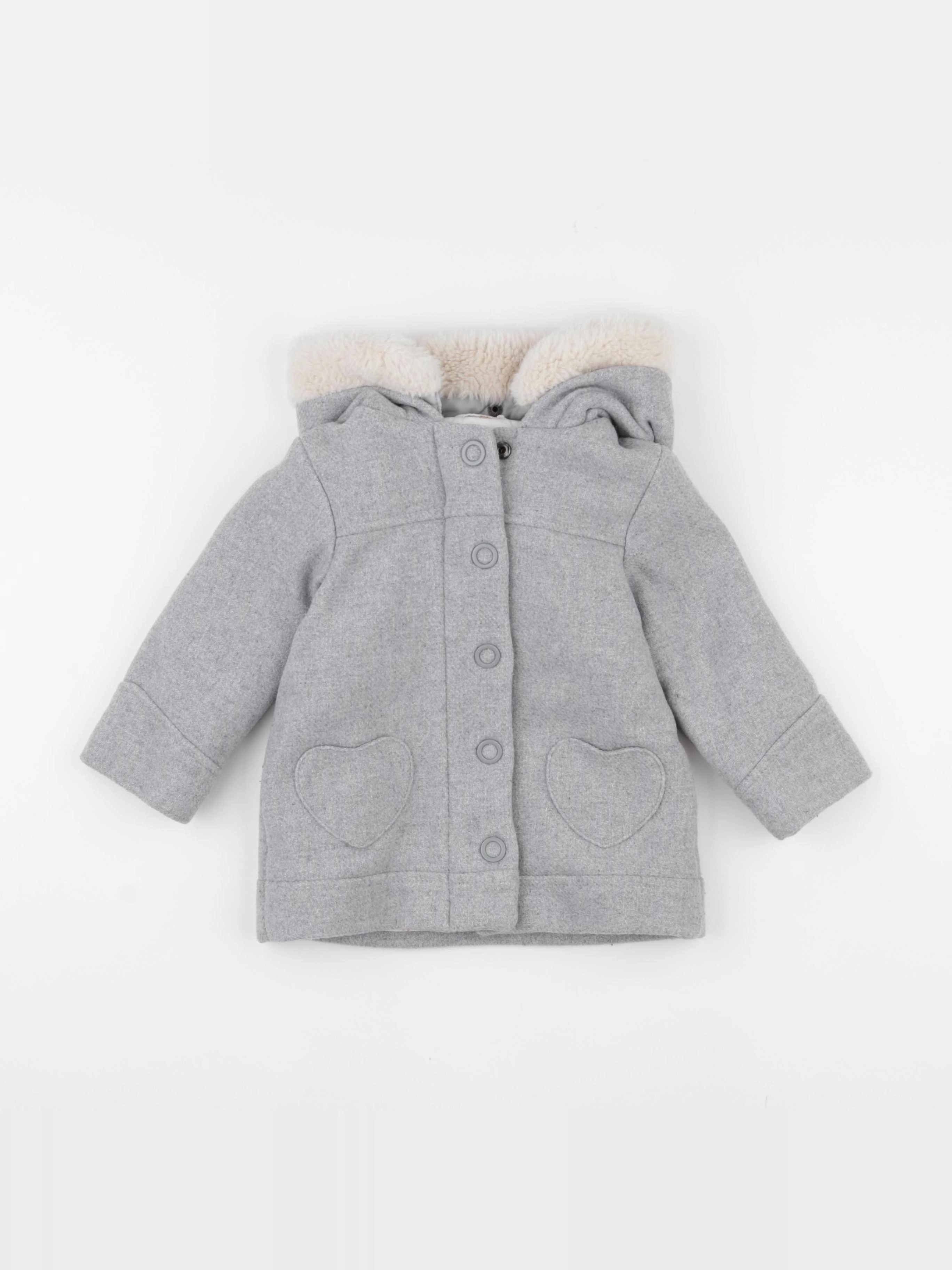 Vertbaudet - manteau gris - 18 mois