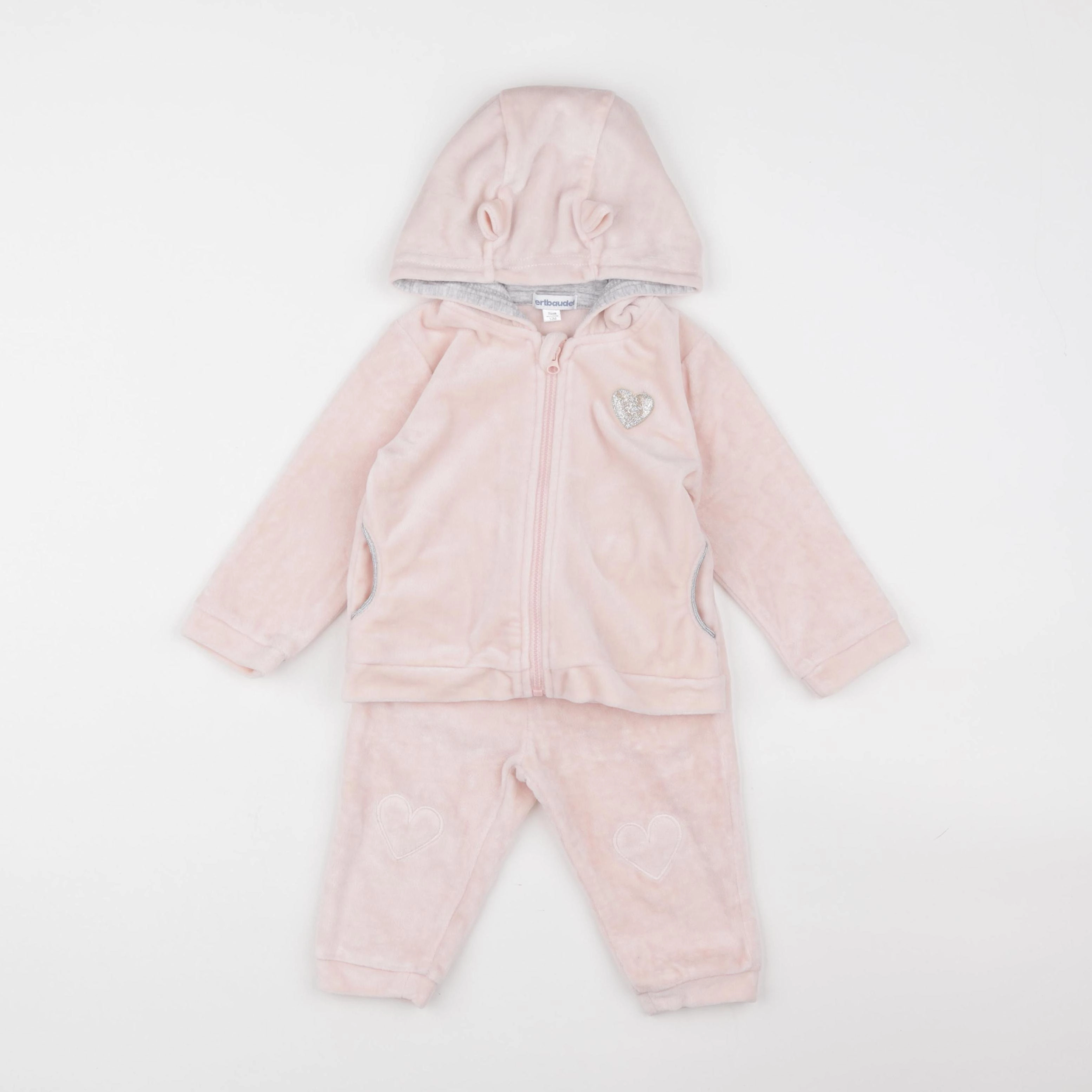 Vertbaudet - ensemble rose - 9 mois