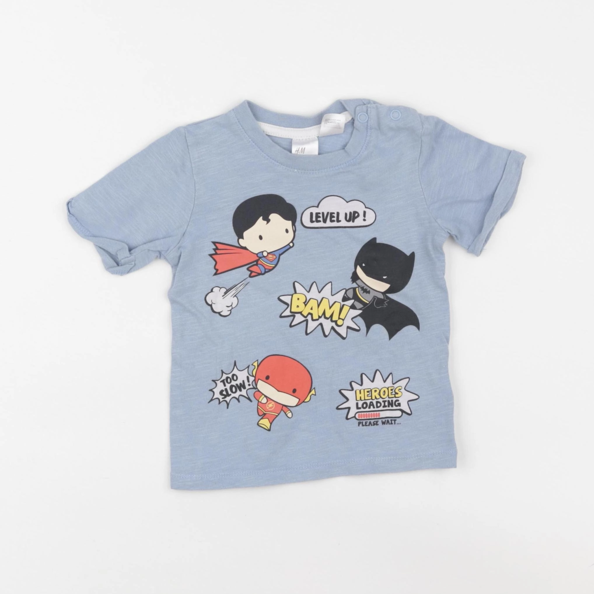 H&M - tee-shirt bleu - 6/9 mois