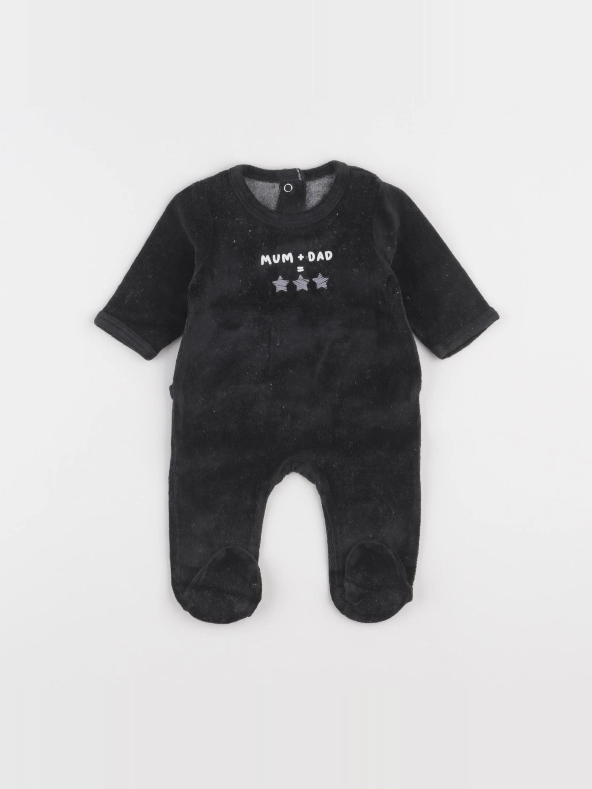 Vertbaudet - pyjama velours noir - 1 mois