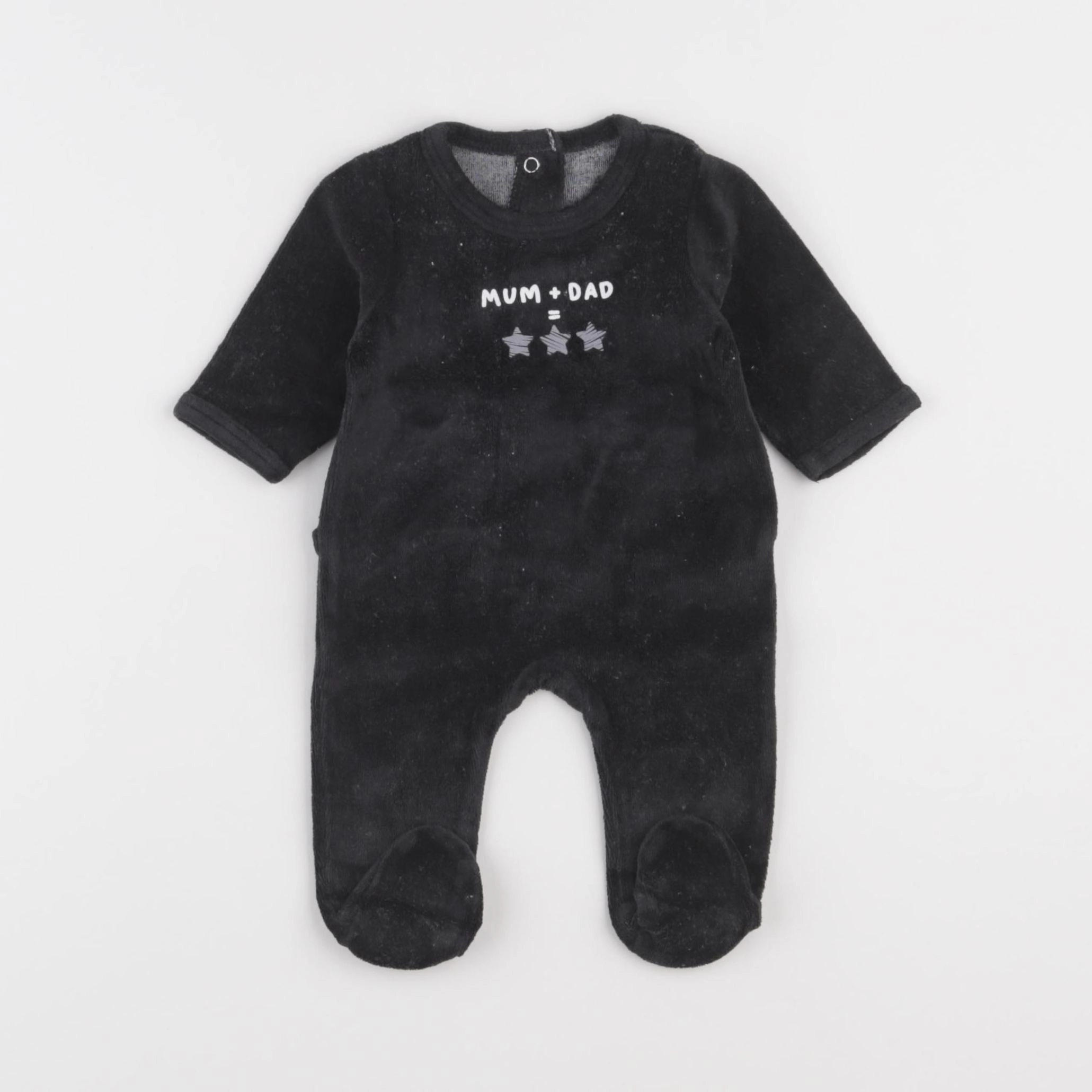 Vertbaudet - pyjama velours noir - 1 mois