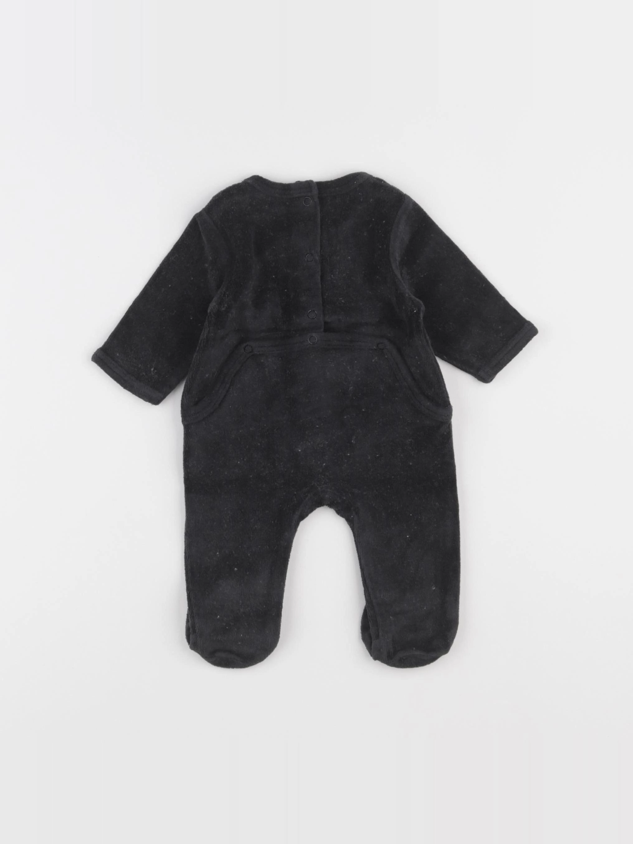 Vertbaudet - pyjama velours noir - 1 mois