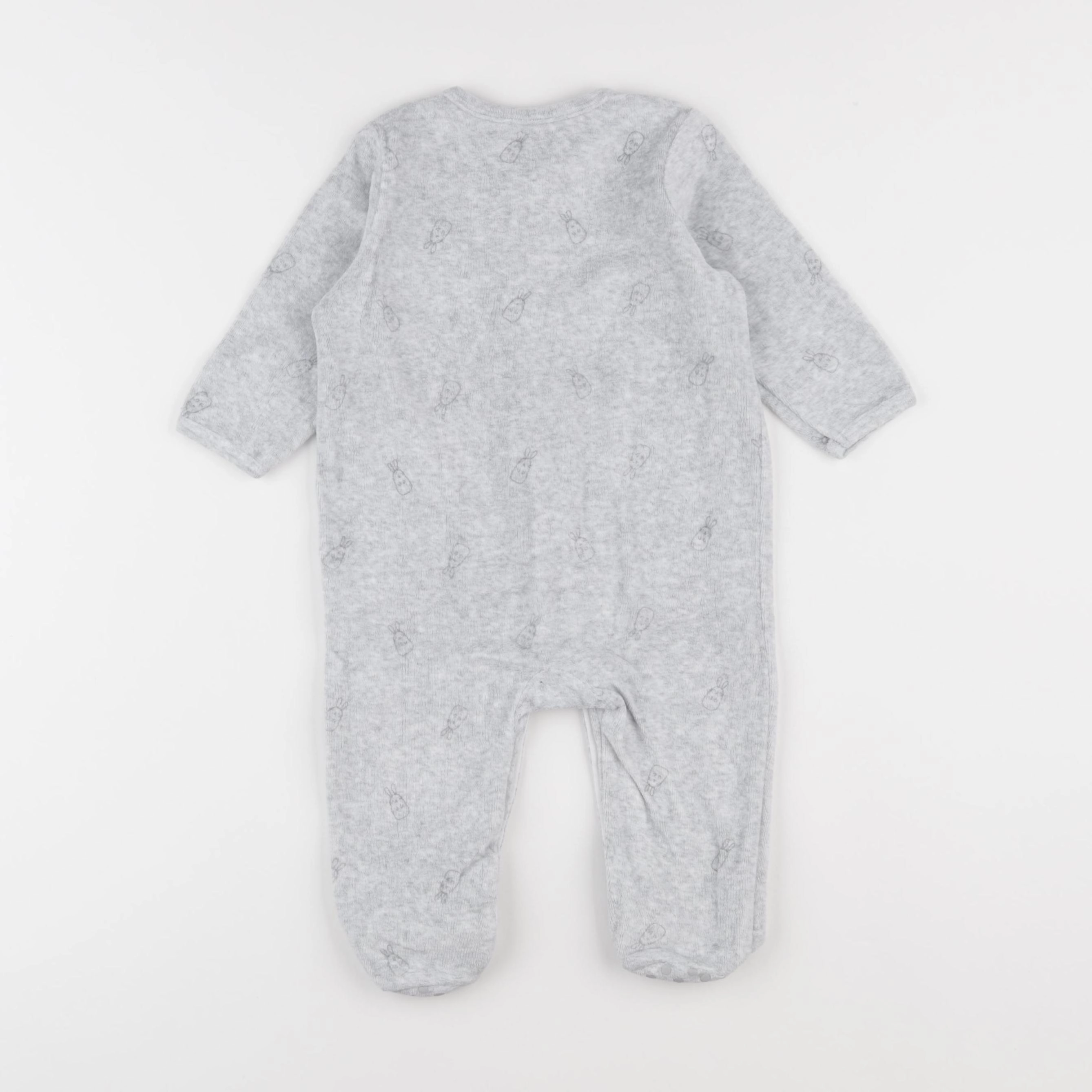 Vertbaudet - pyjama velours gris - 9 mois
