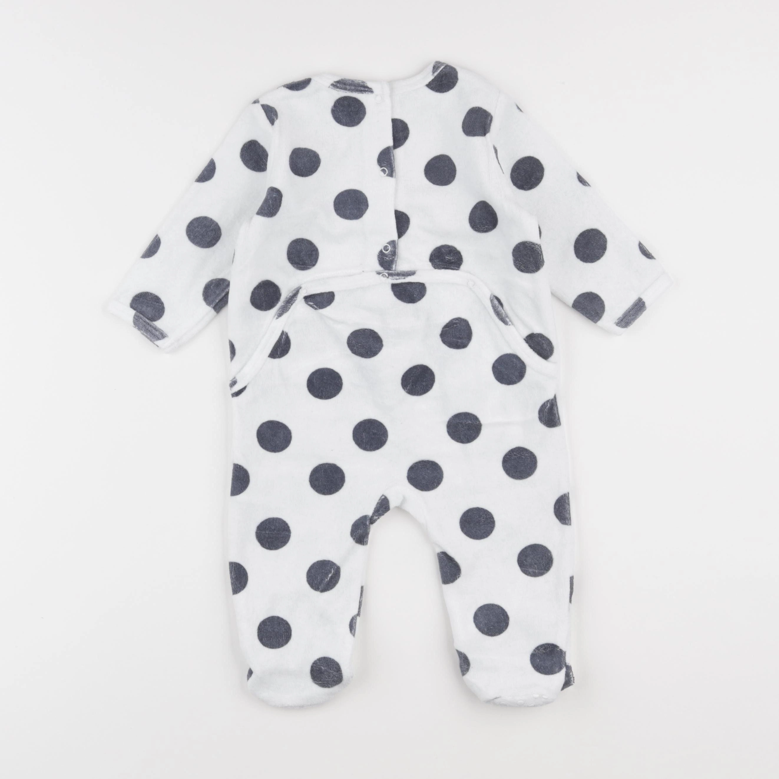 Vertbaudet - pyjama velours blanc, bleu - 9 mois