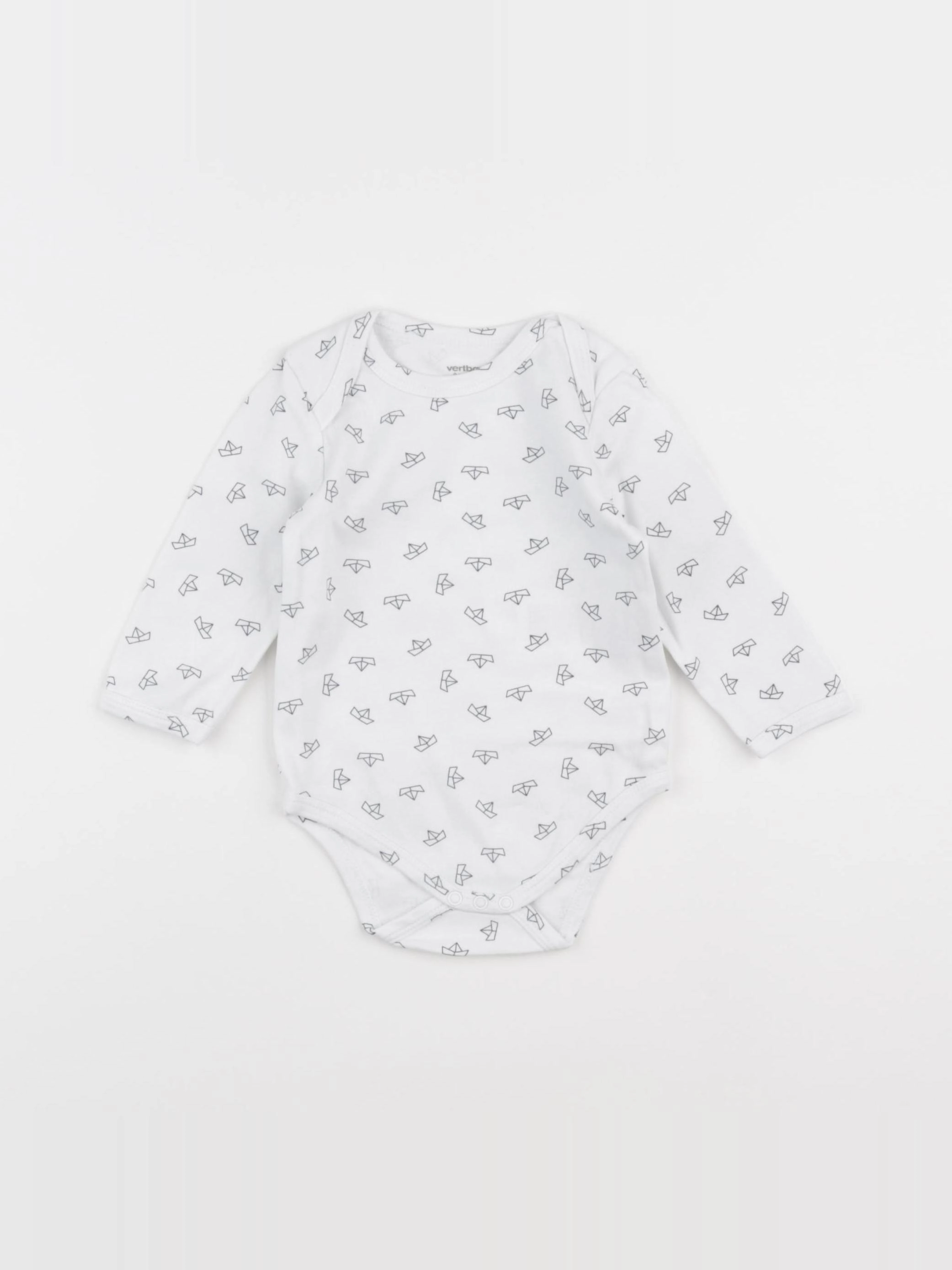 Vertbaudet - body blanc, bleu - 9 mois