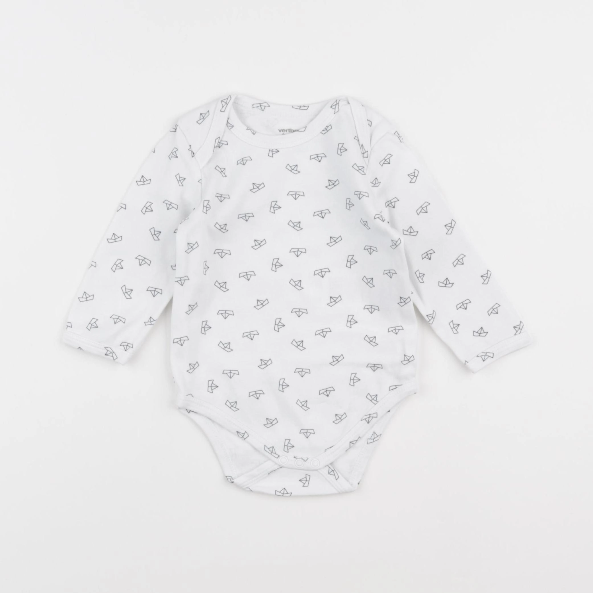 Vertbaudet - body blanc, bleu - 9 mois