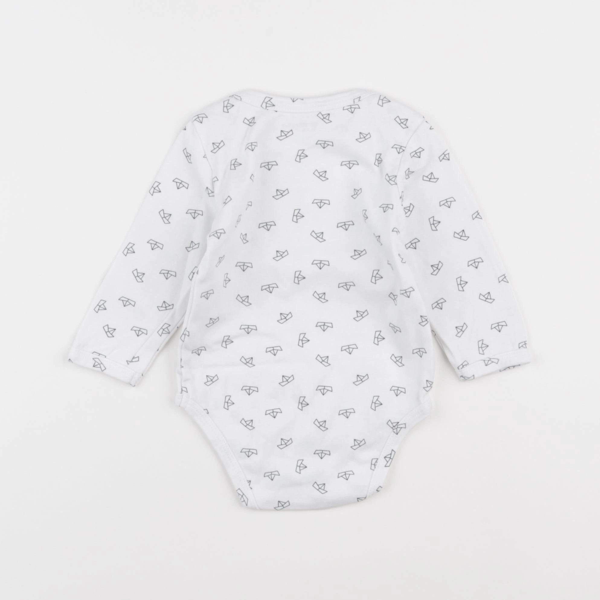 Vertbaudet - body blanc, bleu - 9 mois