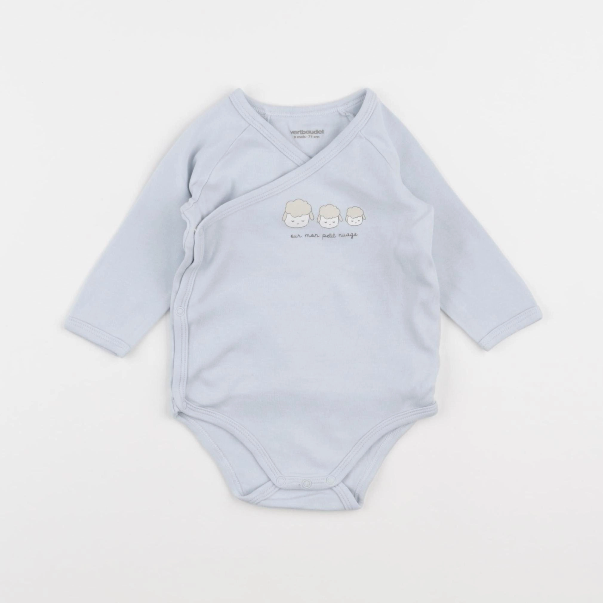Vertbaudet - body bleu - 9 mois