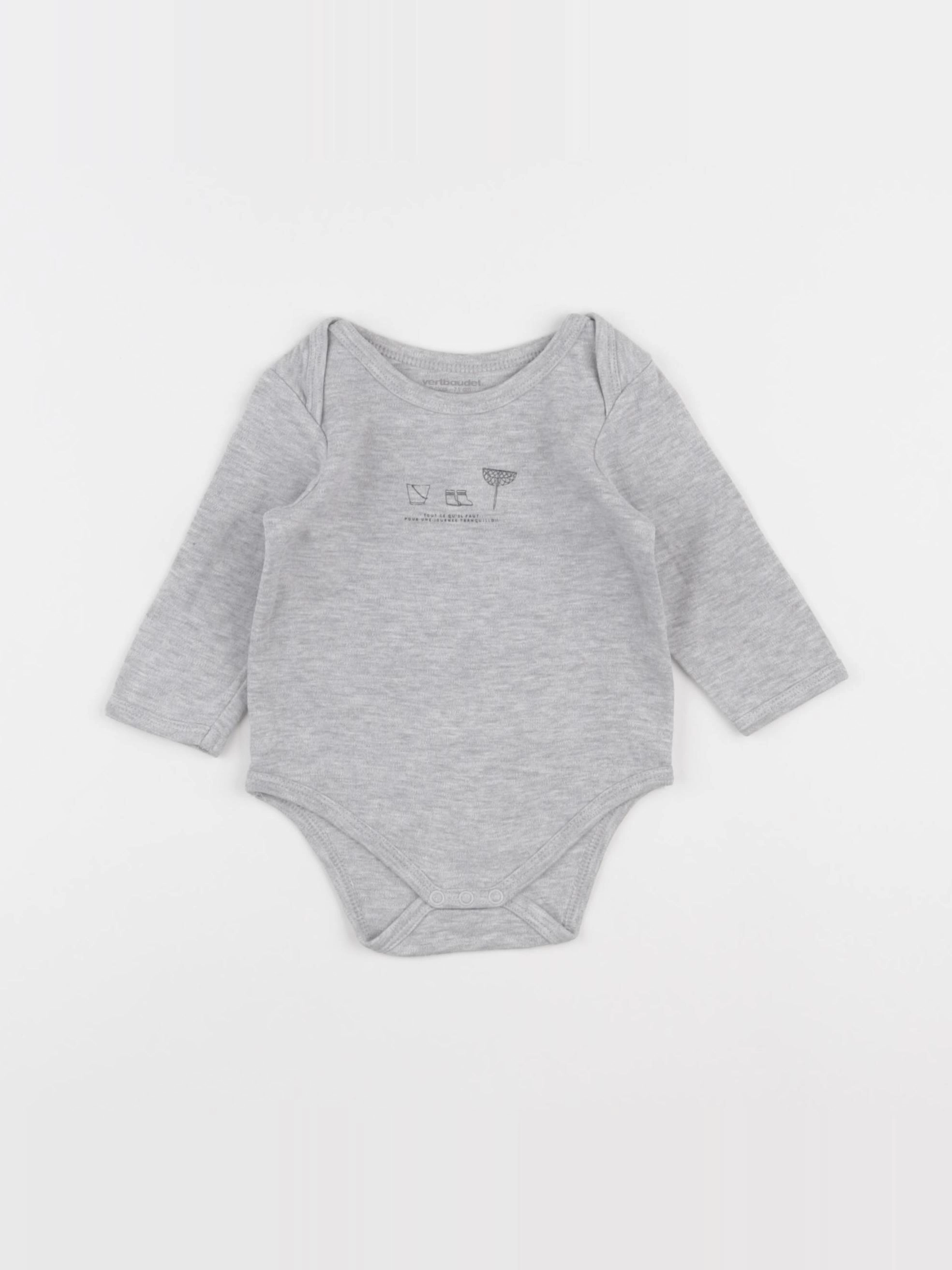 Vertbaudet - body gris - 9 mois