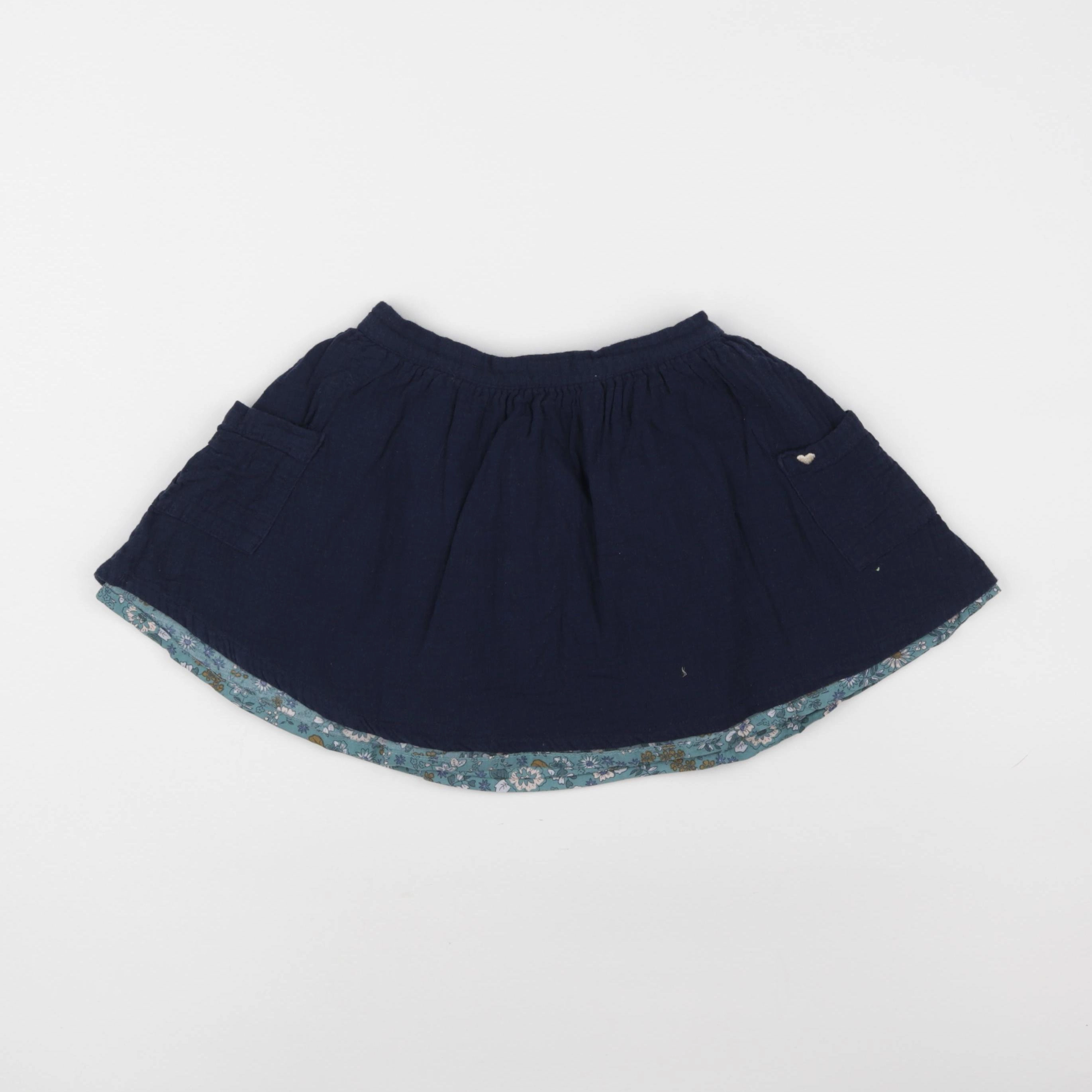 Vertbaudet - jupe réversible bleu - 5 ans