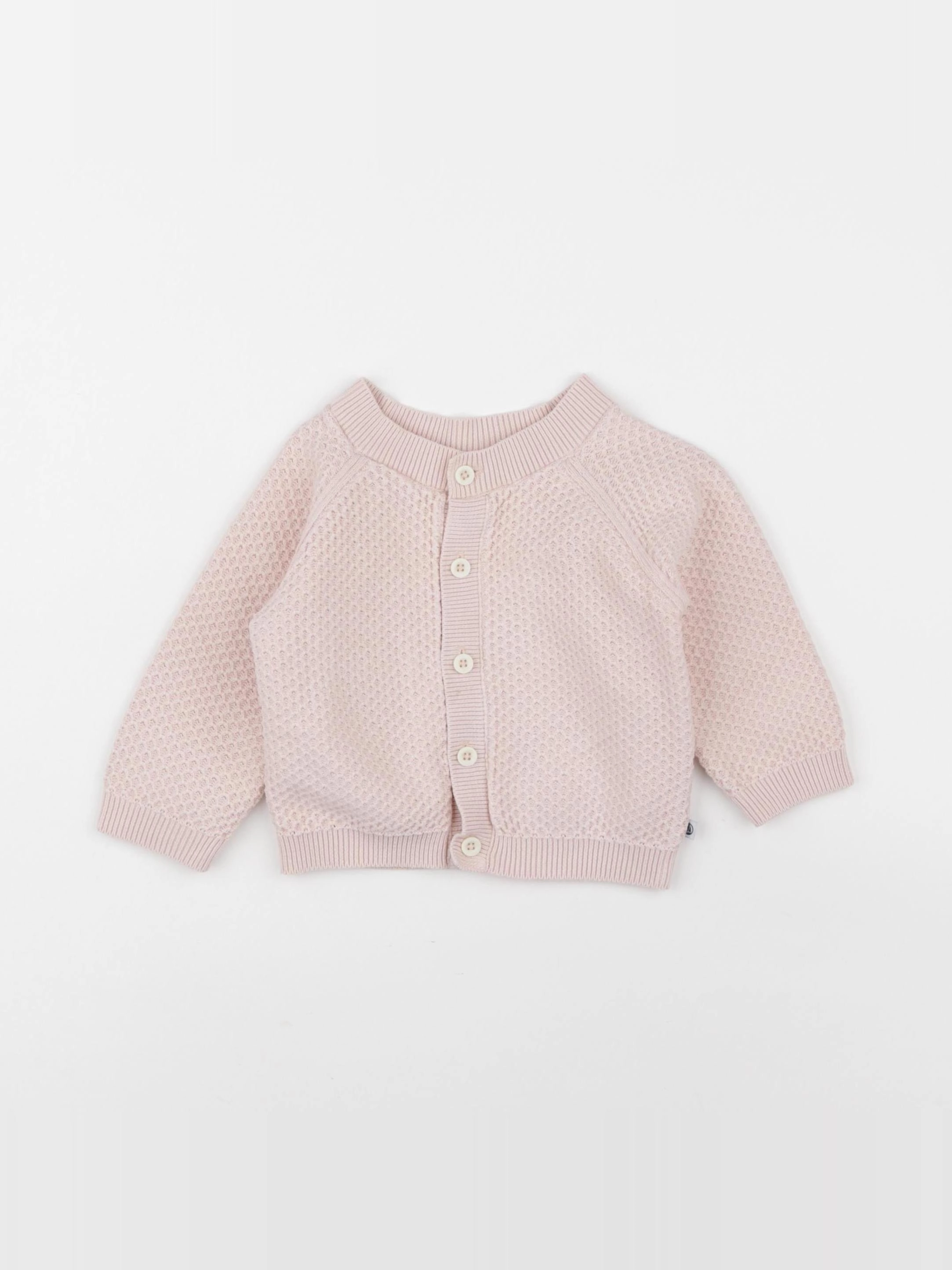 Petit Bateau - gilet rose - 12 mois