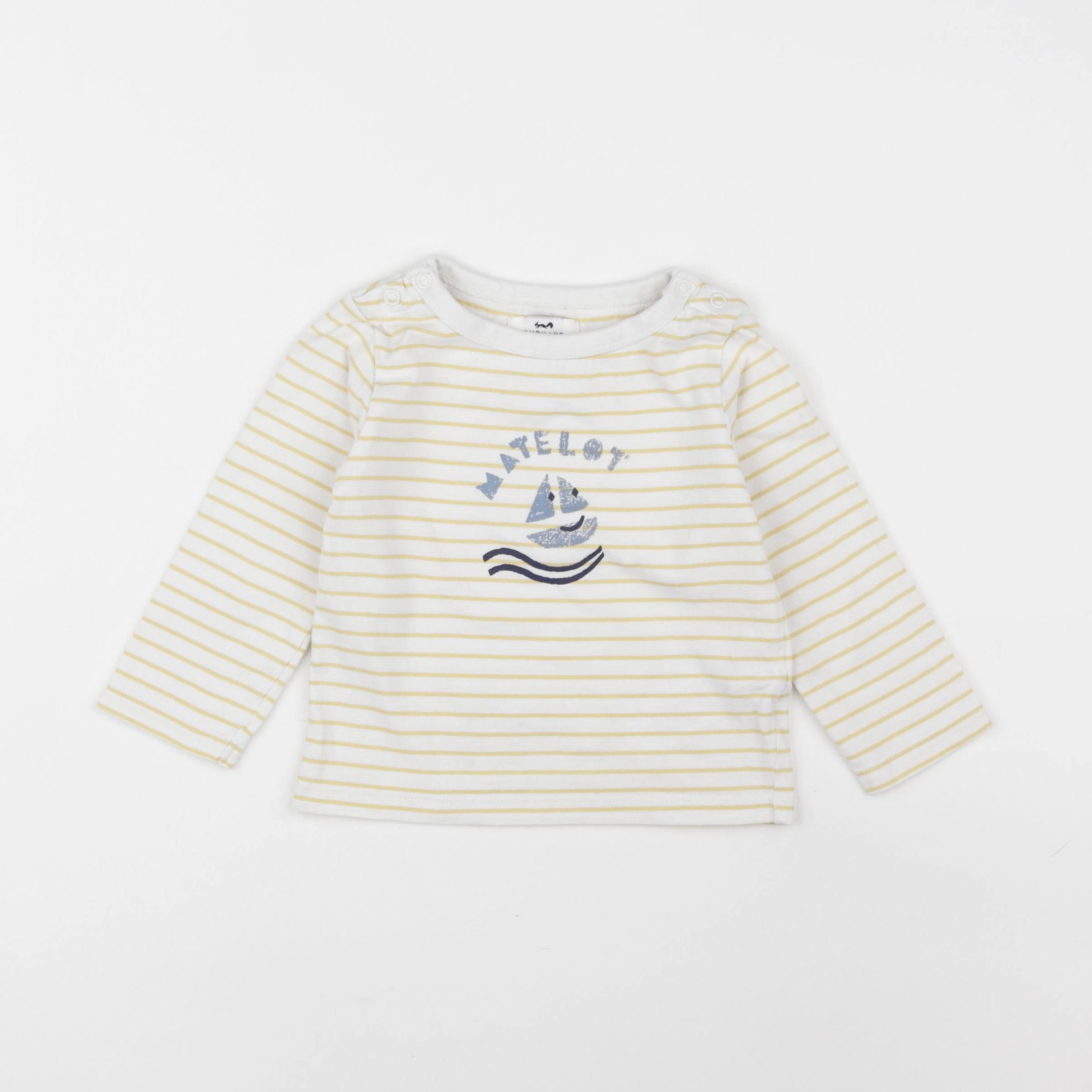 Cyrillus - tee-shirt jaune, beige - 24 mois
