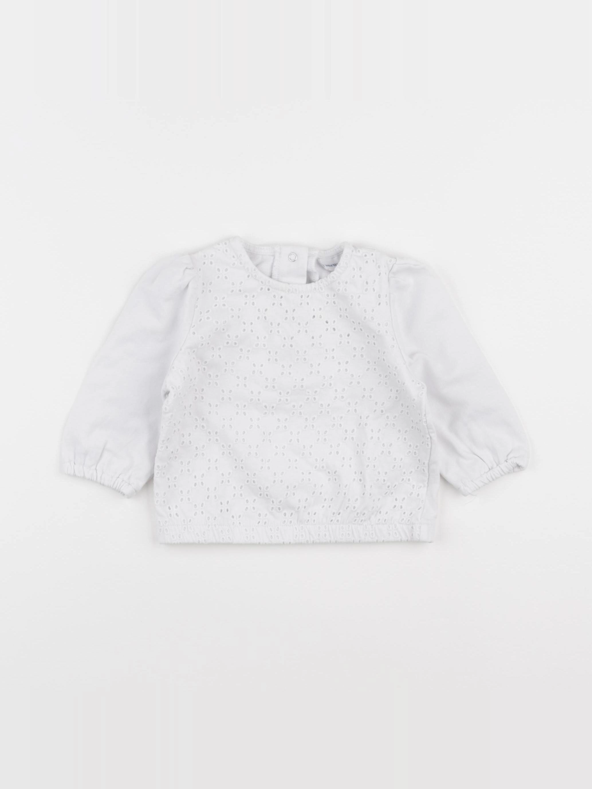 Vertbaudet - sweat blanc - 9 mois