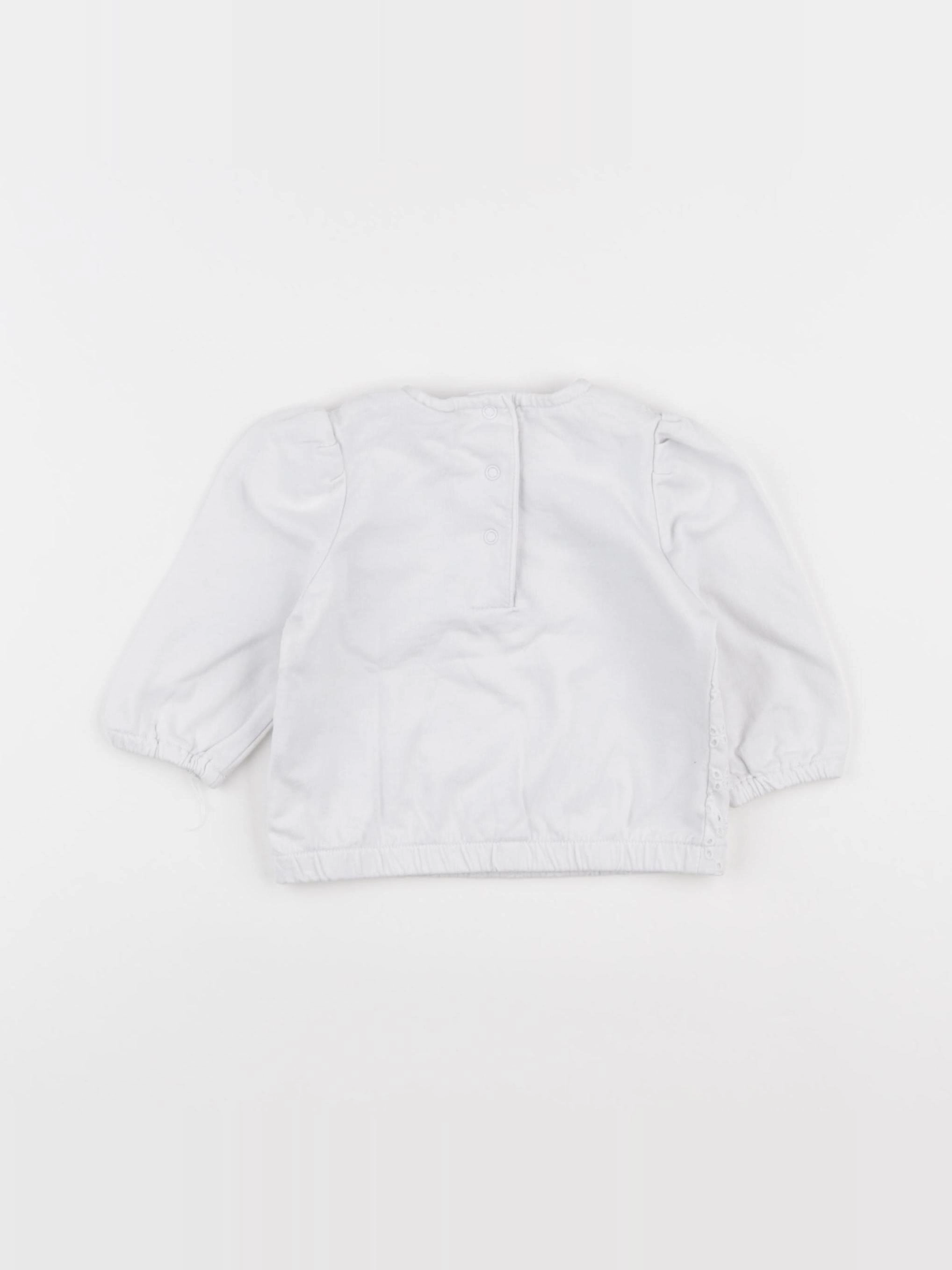Vertbaudet - sweat blanc - 9 mois