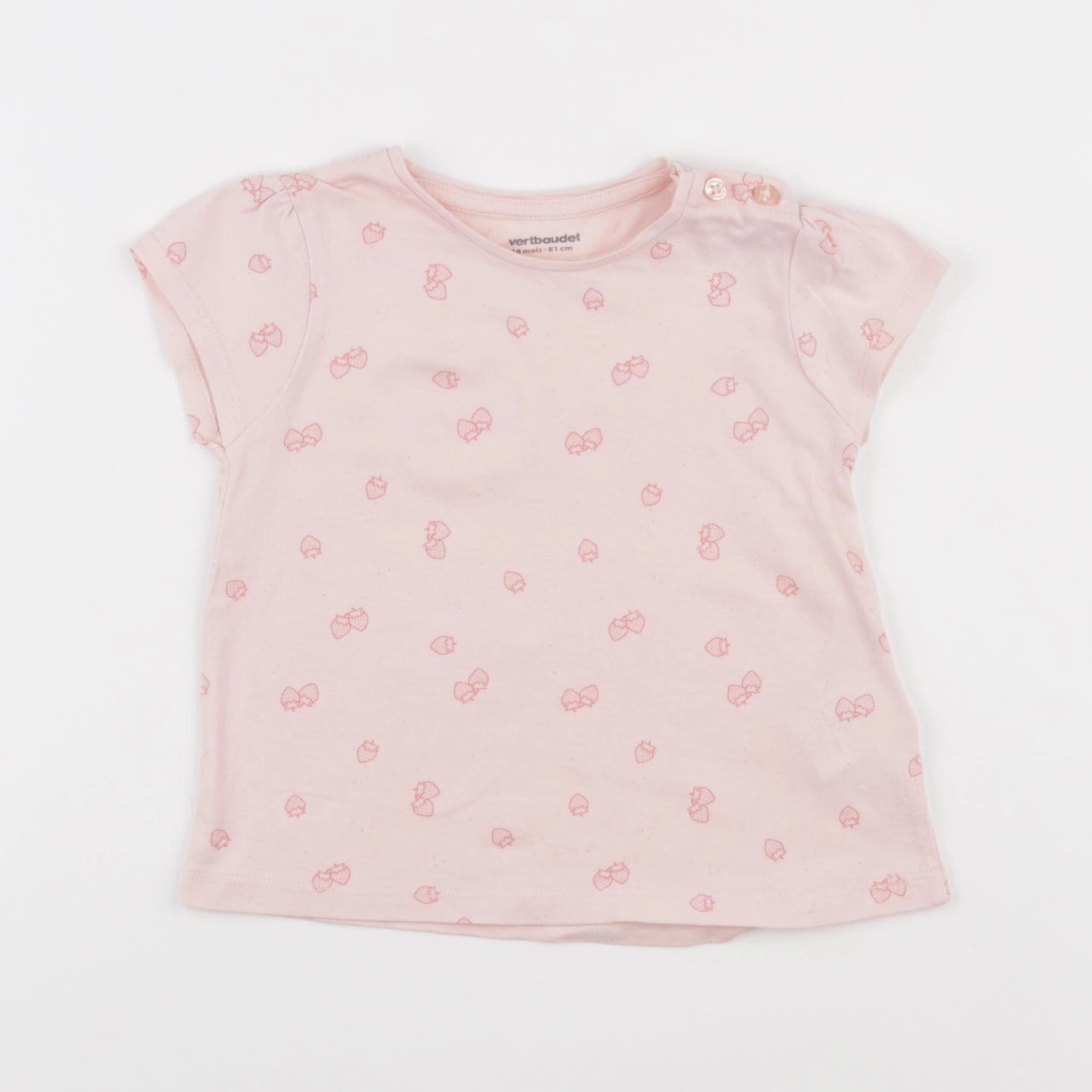 Vertbaudet - tee-shirt rose - 18 mois