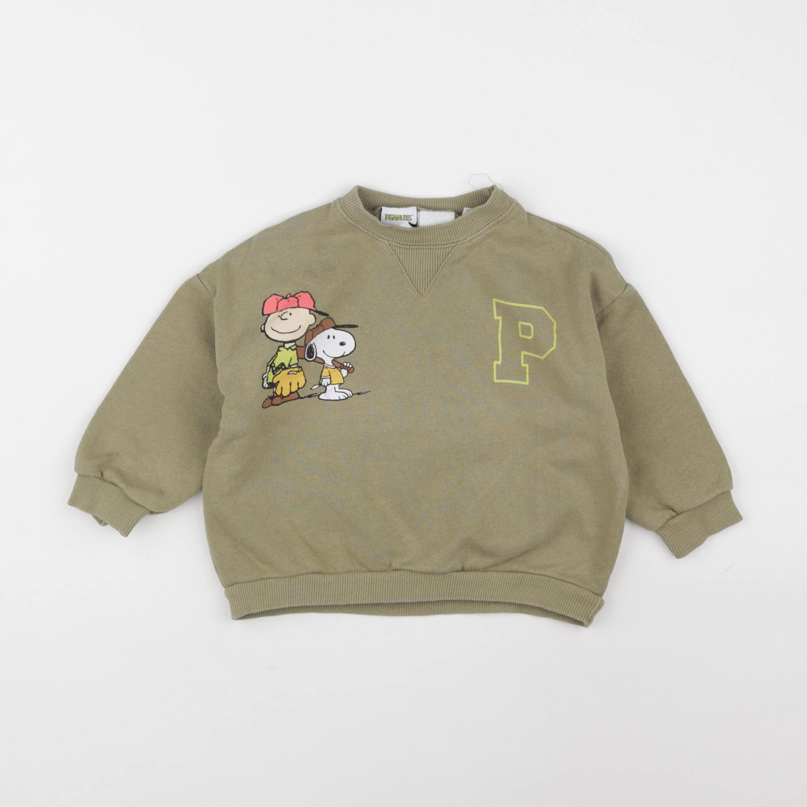 Zara - sweat imprimé au dos vert - 18 mois