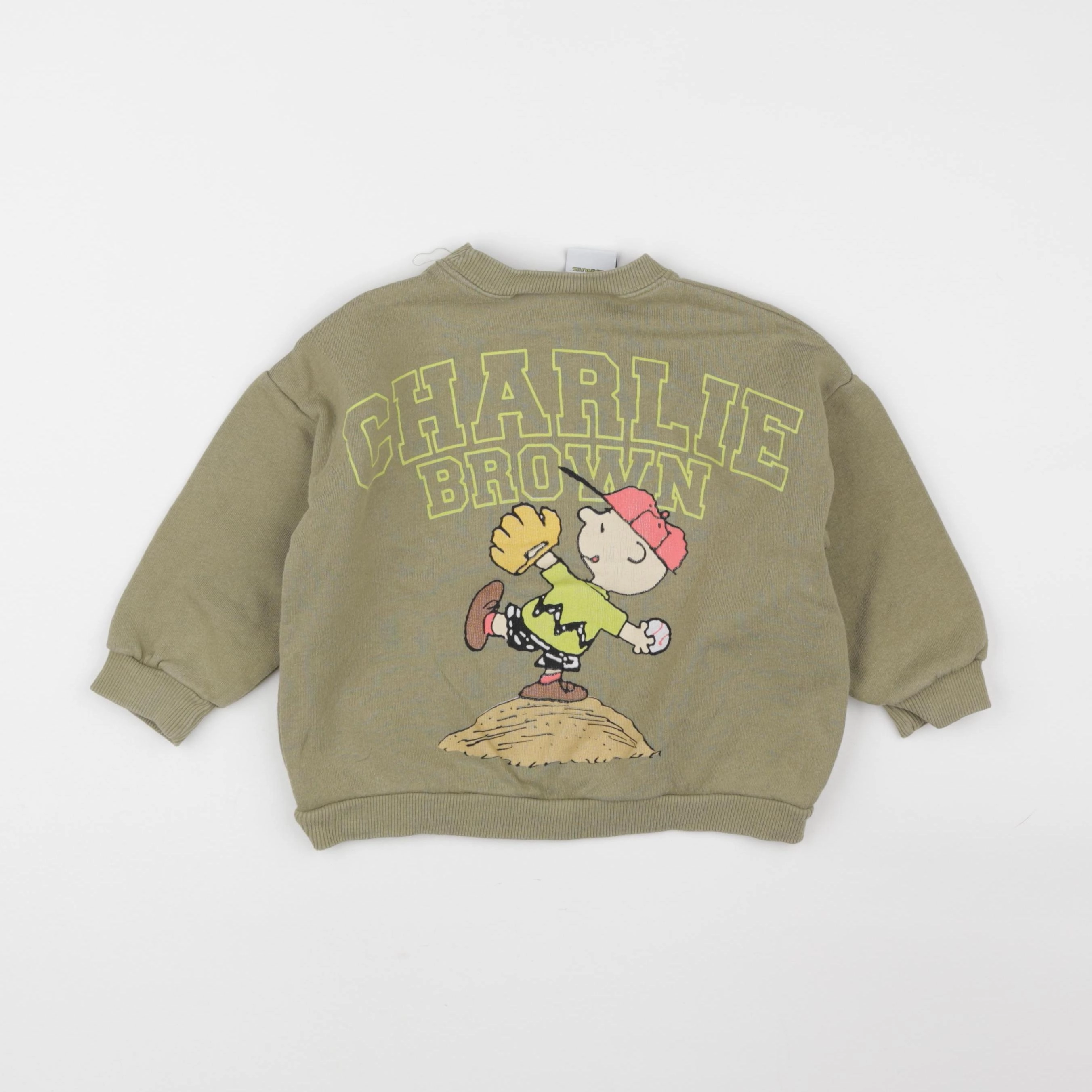 Zara - sweat imprimé au dos vert - 18 mois