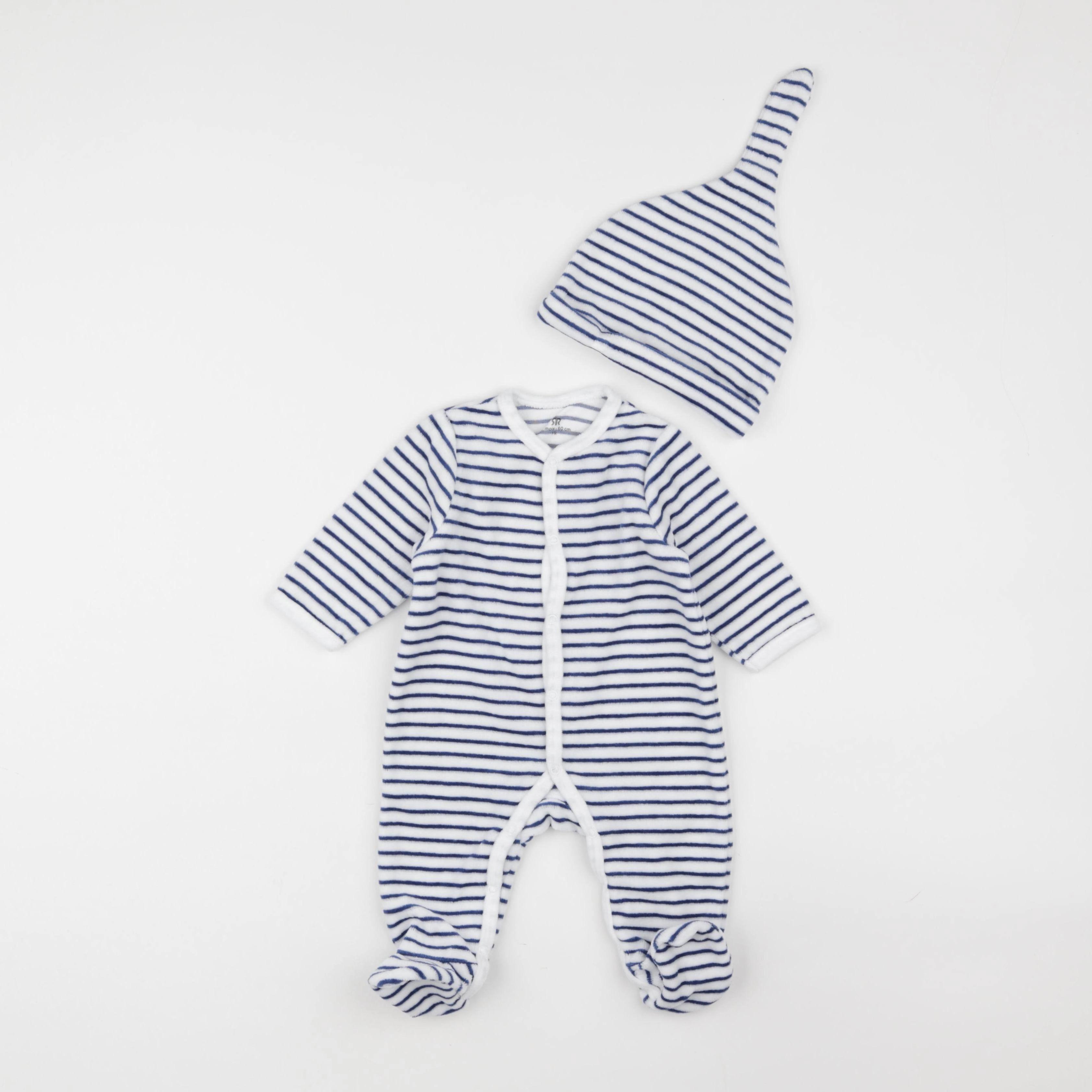 La Redoute - pyjama velours blanc, bleu - 3 mois