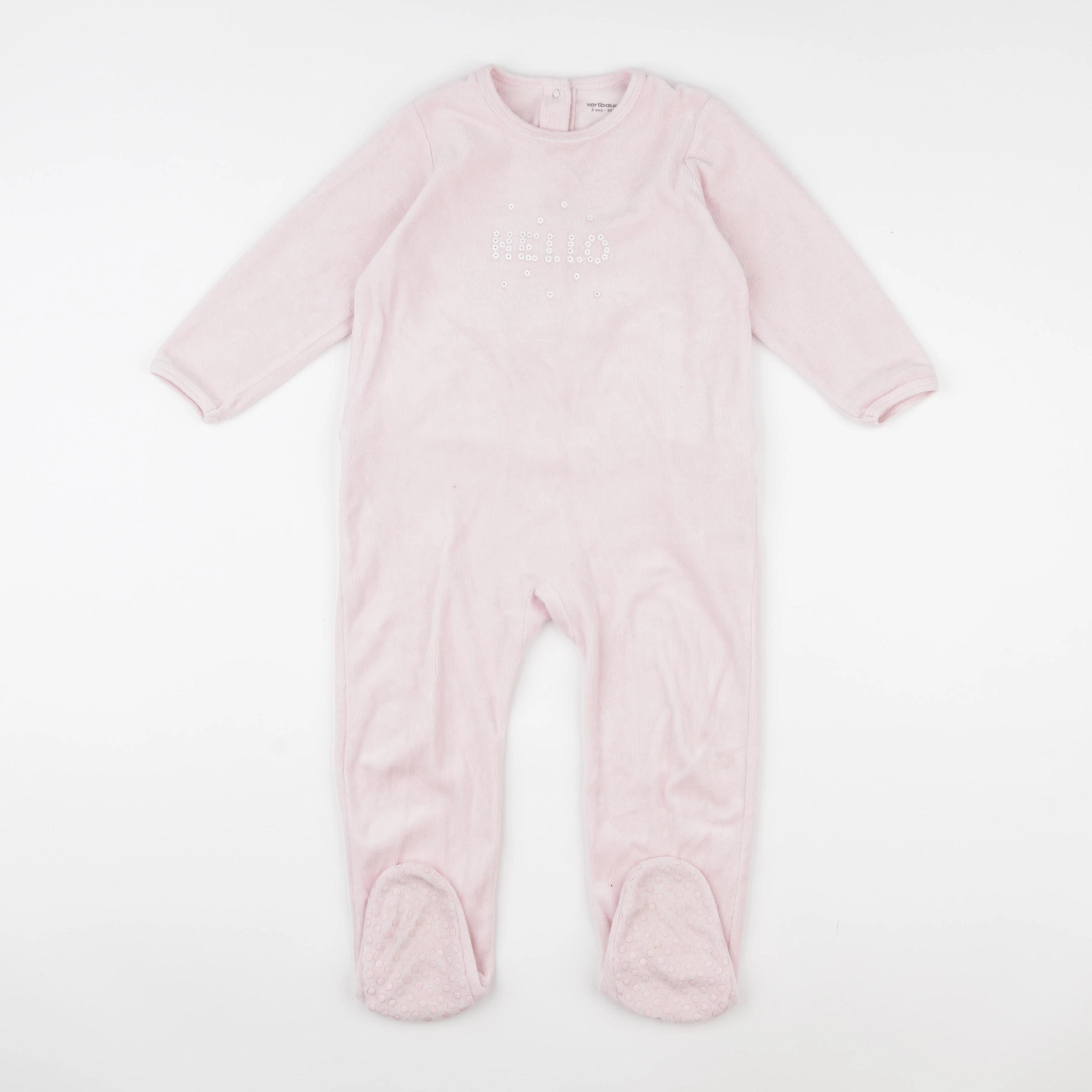 Vertbaudet - pyjama velours rose - 3 ans
