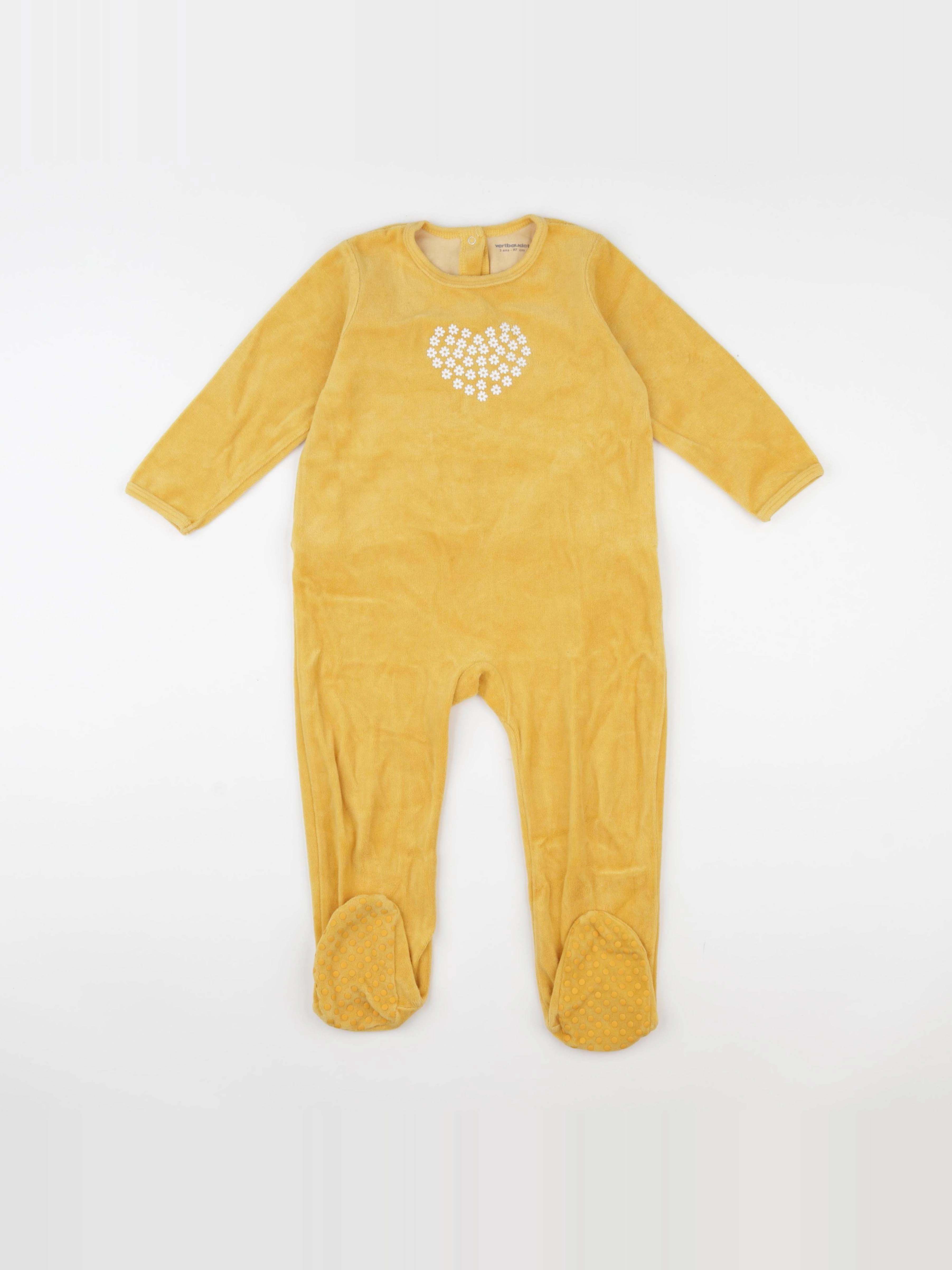 Vertbaudet - pyjama velours jaune - 3 ans