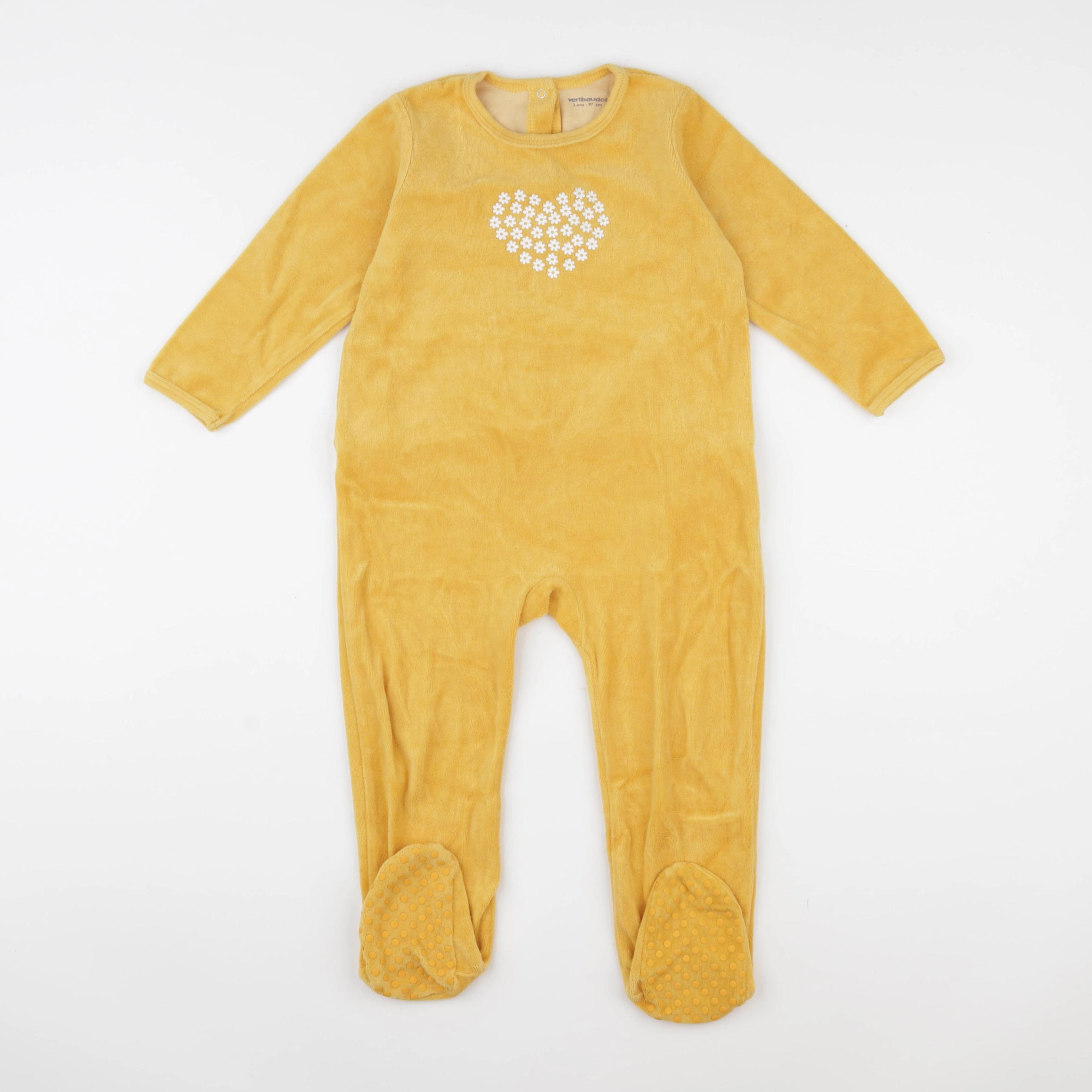 Vertbaudet - pyjama velours jaune - 3 ans