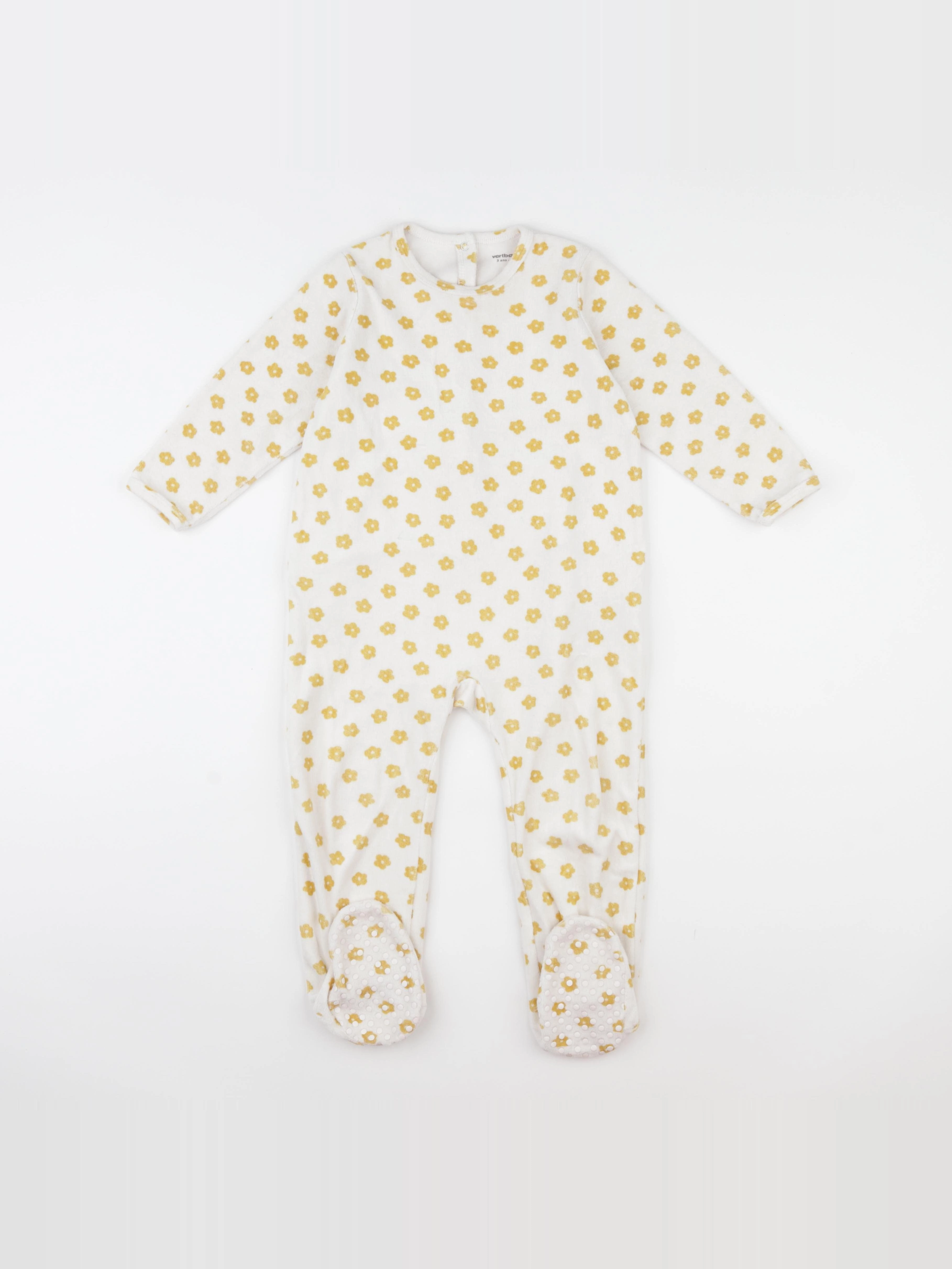 Vertbaudet - pyjama velours blanc - 3 ans